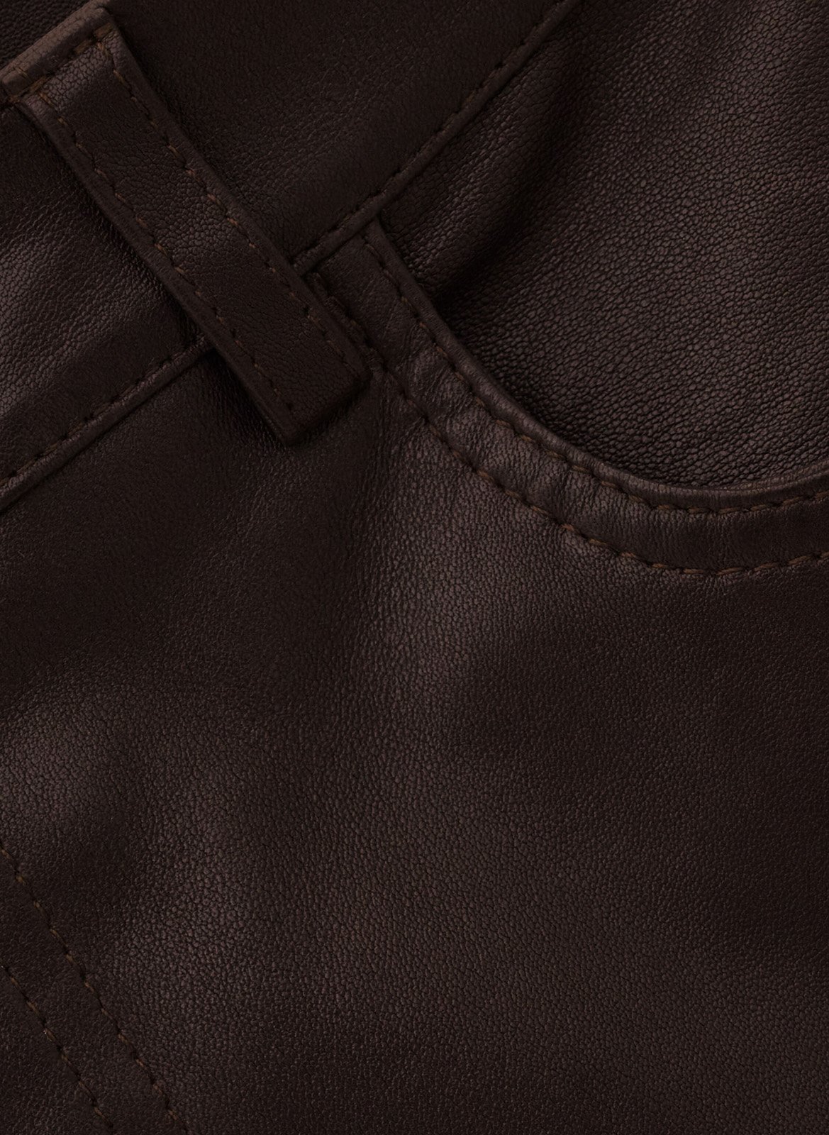 Pantalon boot cut en cuir BA&SH Marron
