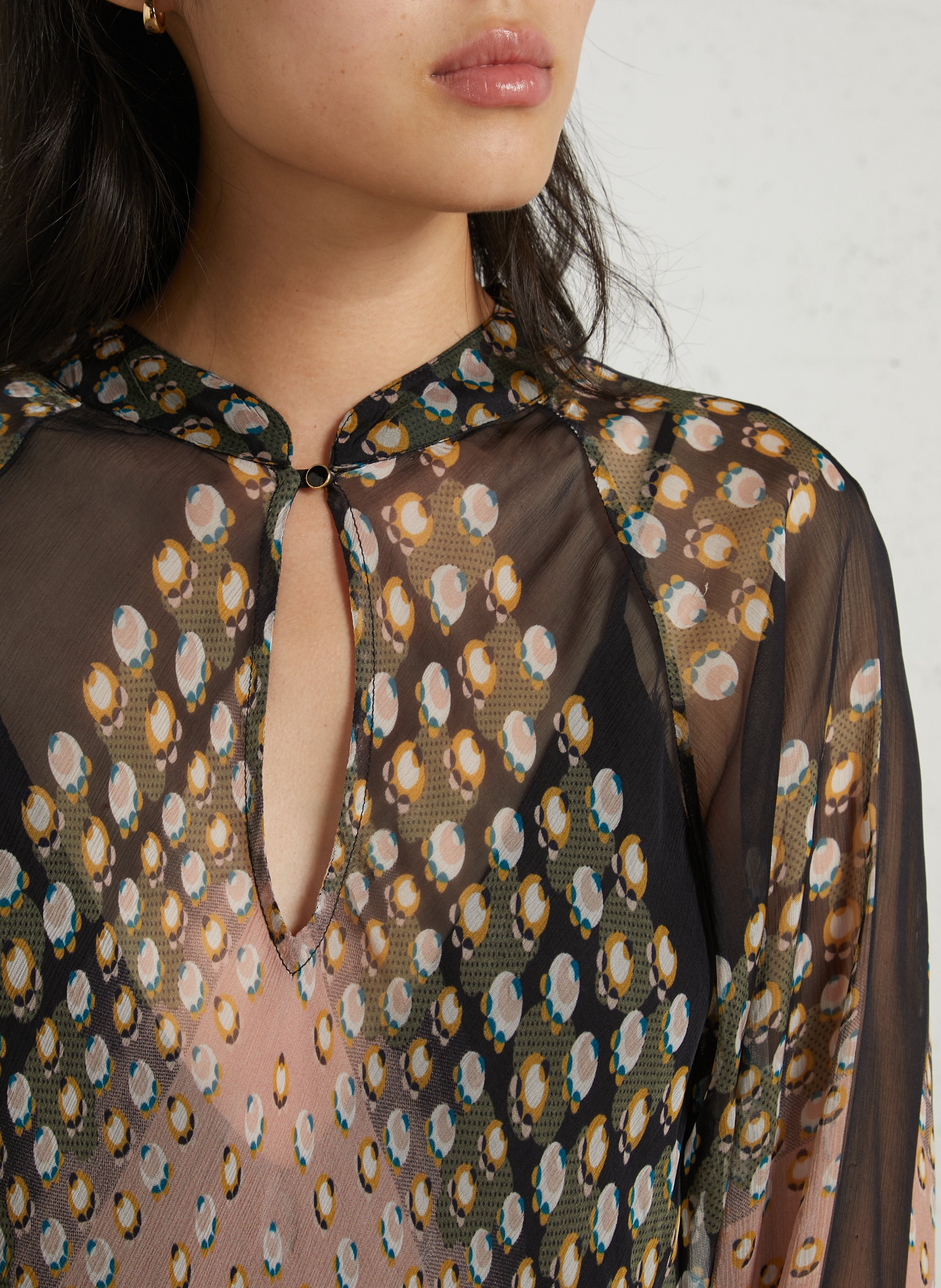 Robe longue ceinturée transparente MES DEMOISELLES Noir