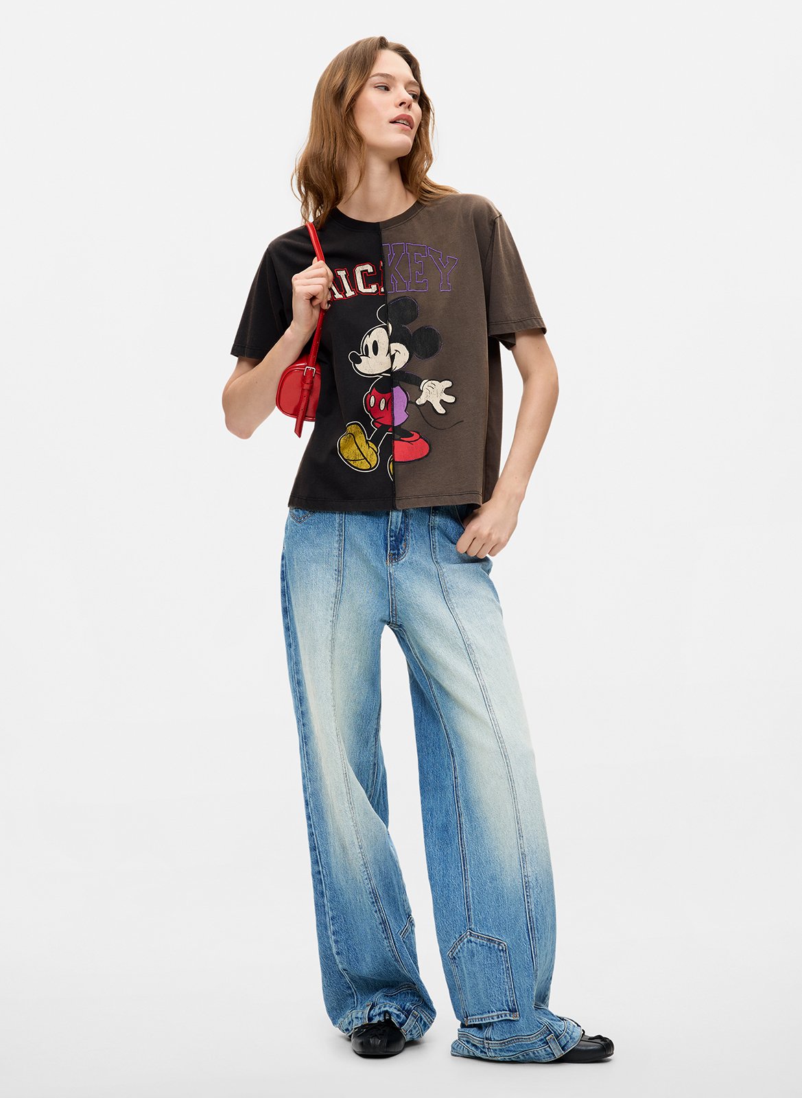 Loose-fit printed cotton T-shirt DESIGUAL Black