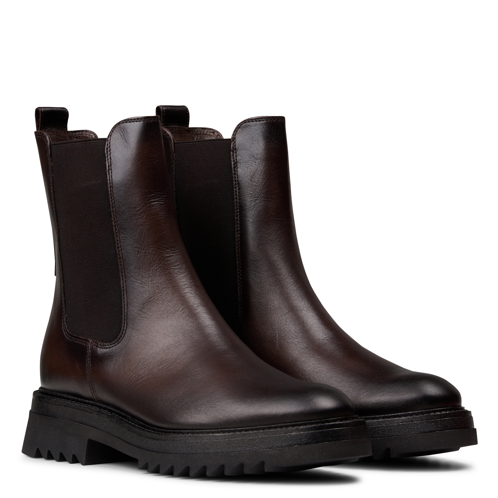 Leather mid-calf boots | Brown JB MARTIN Women