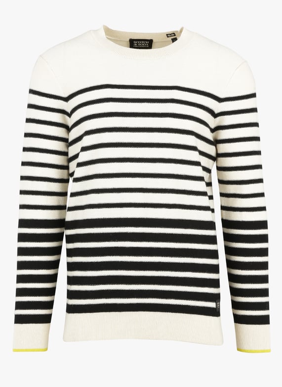 Regular fit Gestreepte Trui Met Ronde Hals Wol katoenblend Combo B Scotch And Soda Heren 164547 0218 COMBO B Place des Tendances Nederland