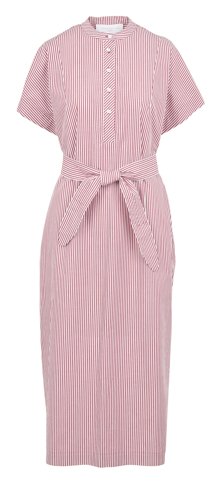 Lange, gestreepte, katoenen jurk met ronde hals COLLECTORS CLUB Gestreepte