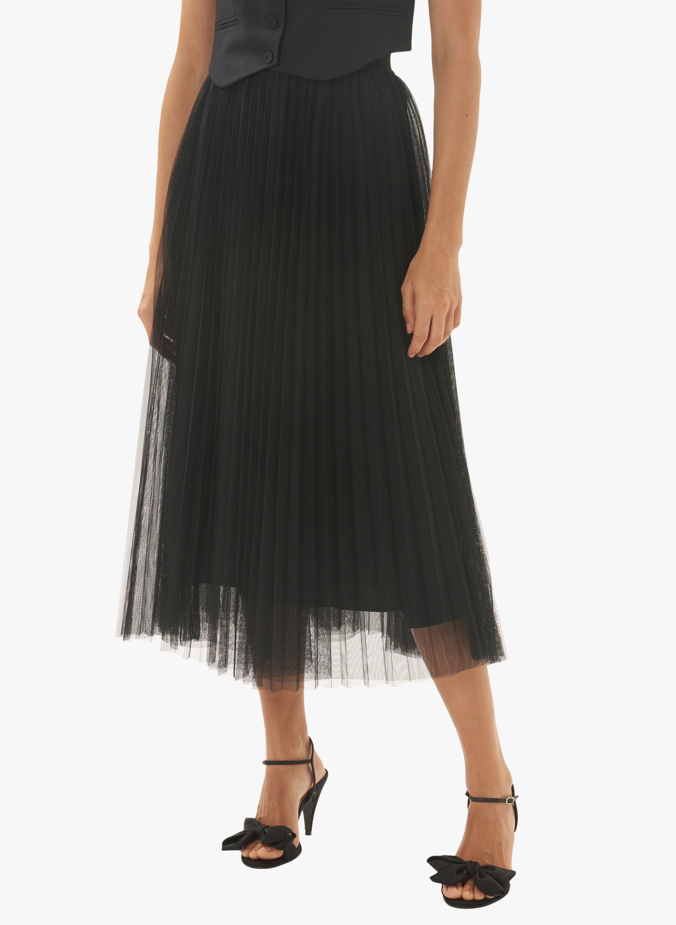 Black pleated tulle clearance skirt