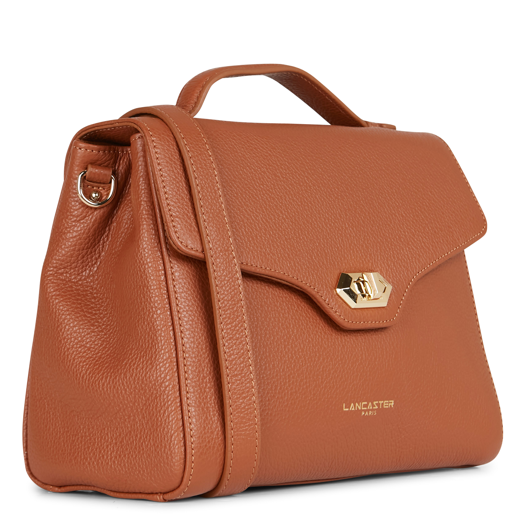 Leren boekentas met schouderband LANCASTER PARIS Bruin