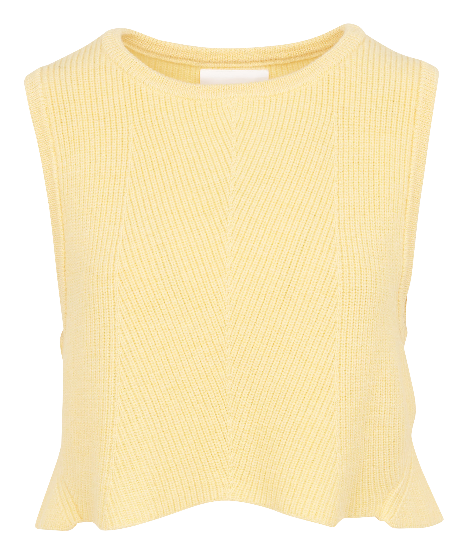 Pull court sans manches en laine et cachemire RITA ROW Jaune