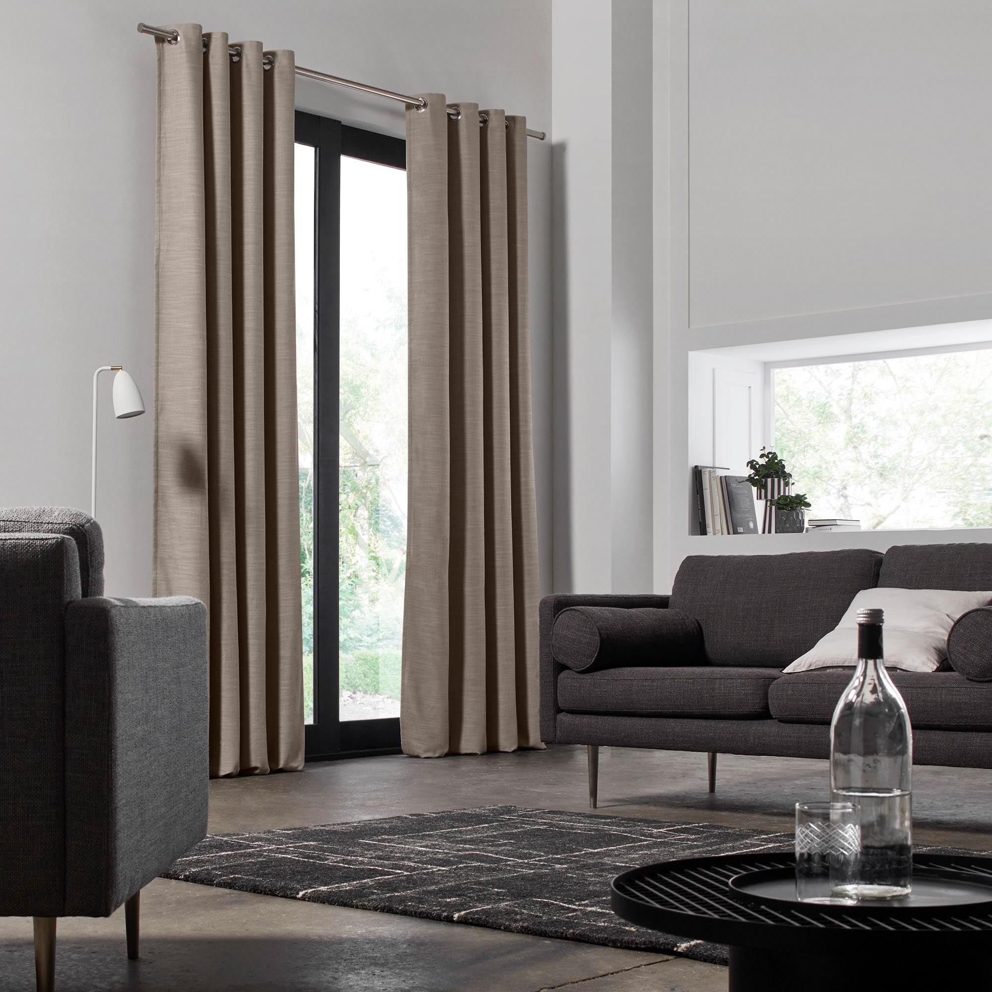 BELLAVISTA - Lined black-out curtain with eyelets MADURA Brown