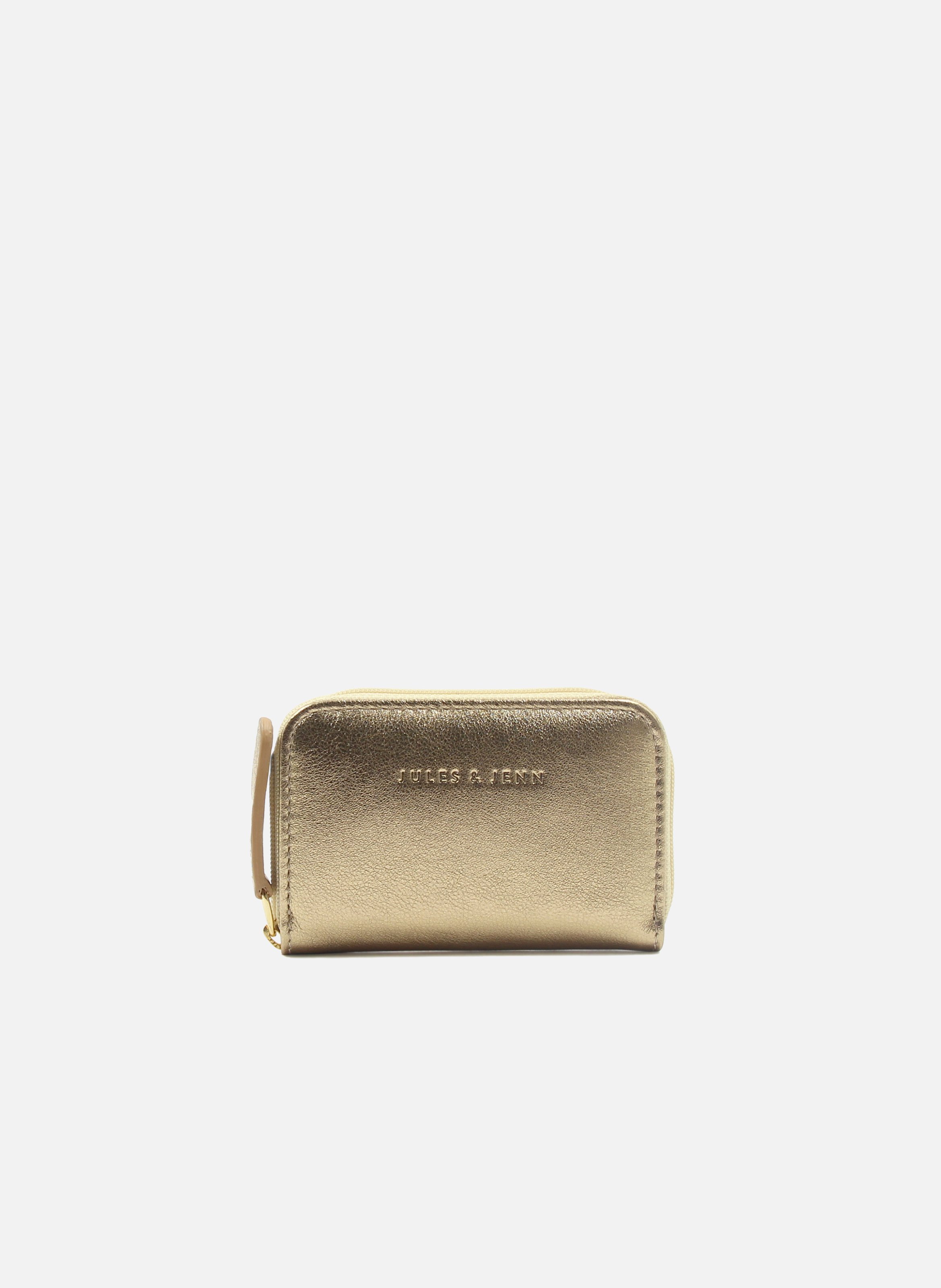 Metallic leather wallet JULES & JENN Golden