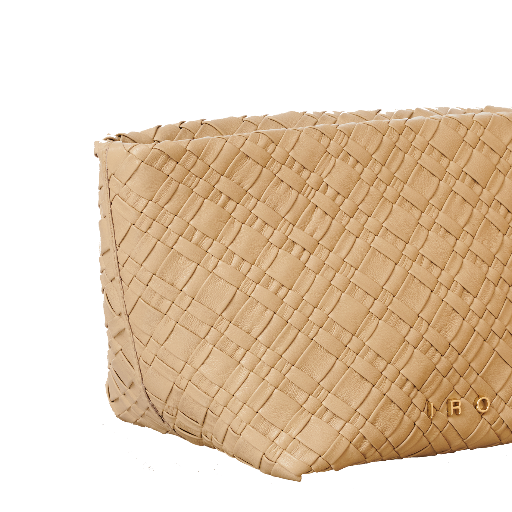 Braided leather clutch bag IRO Beige