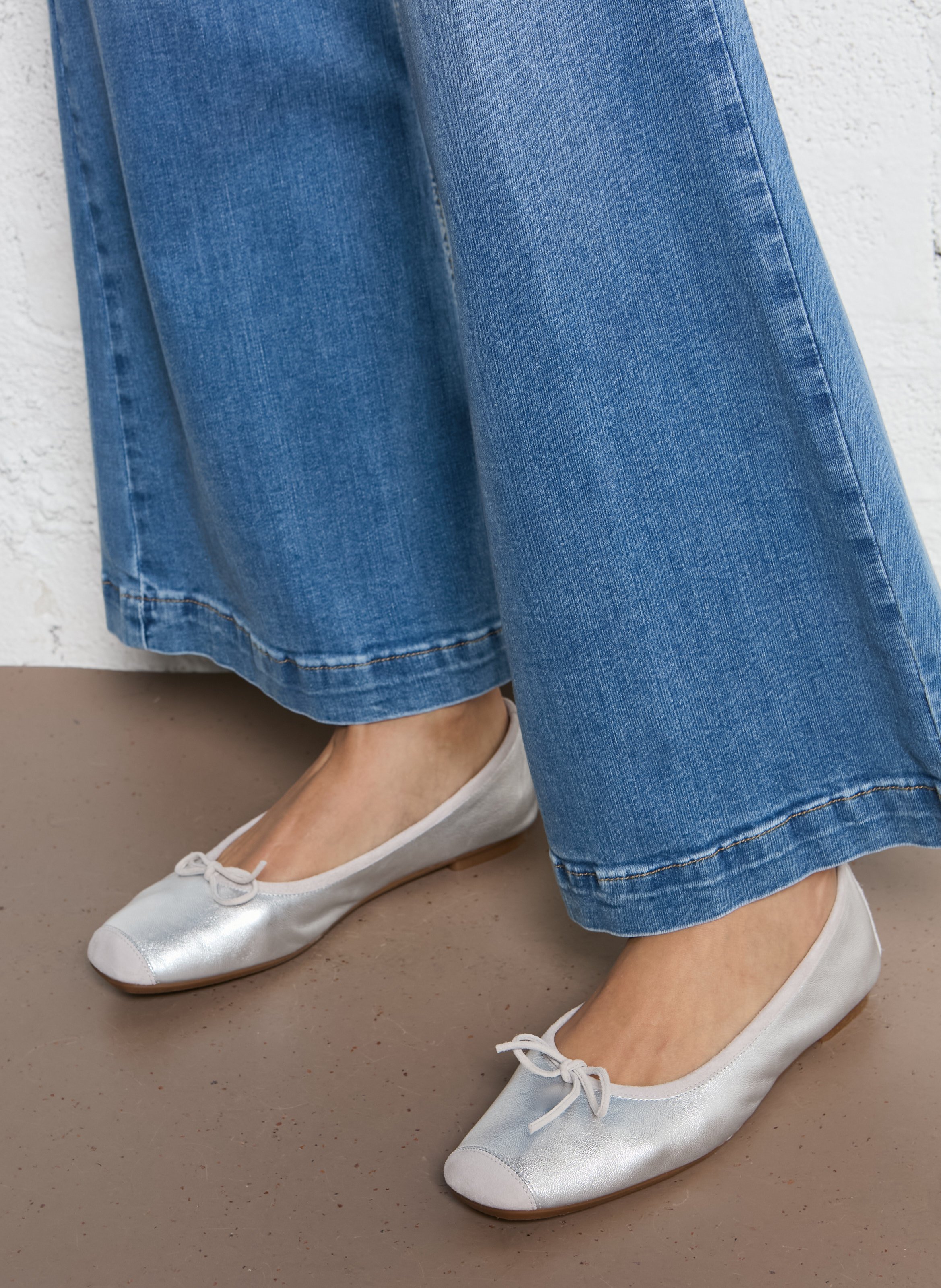 バレエシューズ Harmony Women's Leather Ballet Flats Silver TT00050-ARGENT Ballet pumps Argent Reqins - Women TT-00050 | Place des