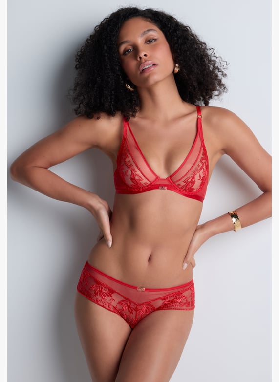 A la Folie kohl black underwired triangle bra | Red by AUBADE A la Folie kohl black underwired triangle bra Red
