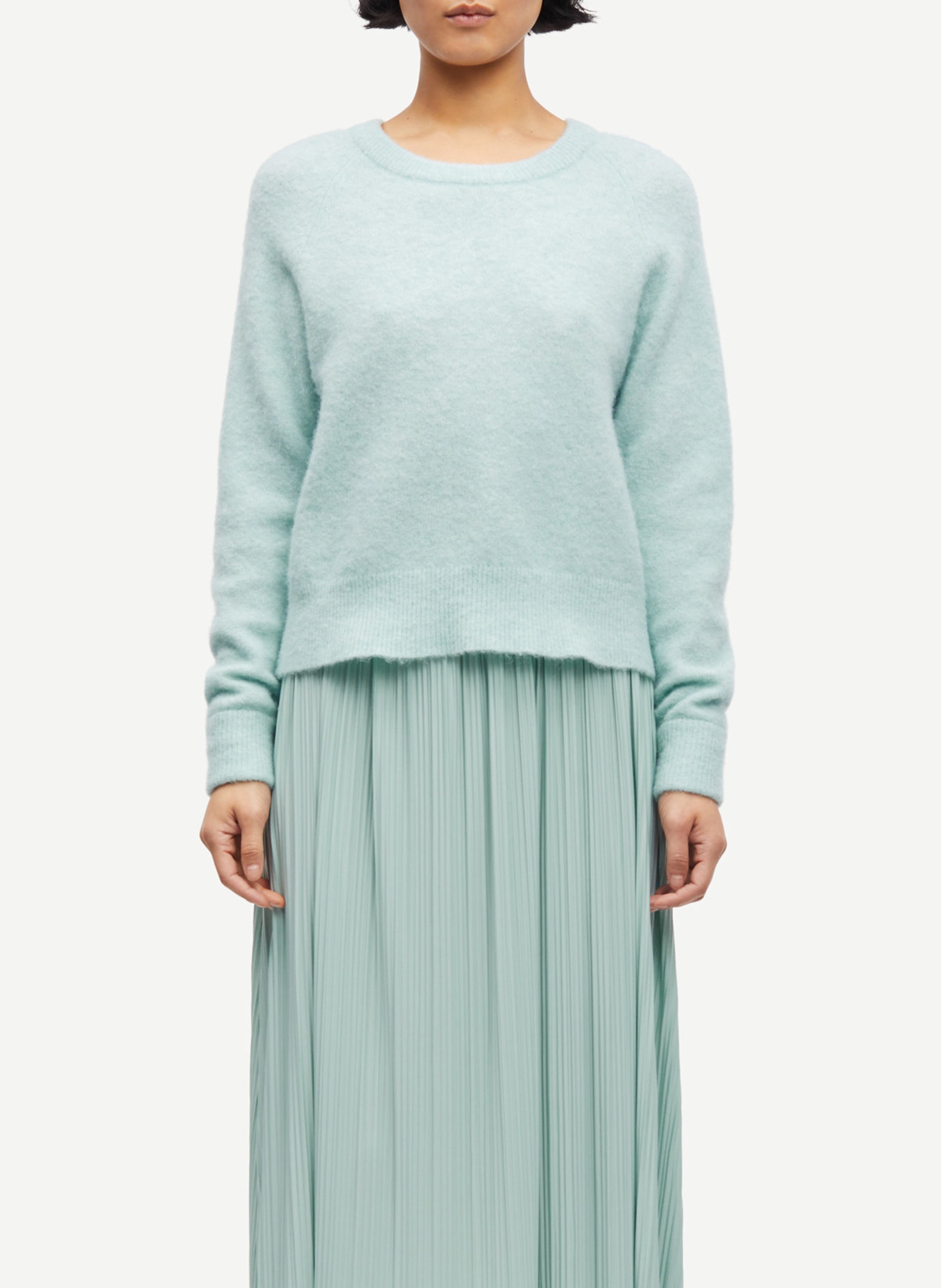 Pull col rond en laine mélangée SAMSOE SAMSOE Bleu