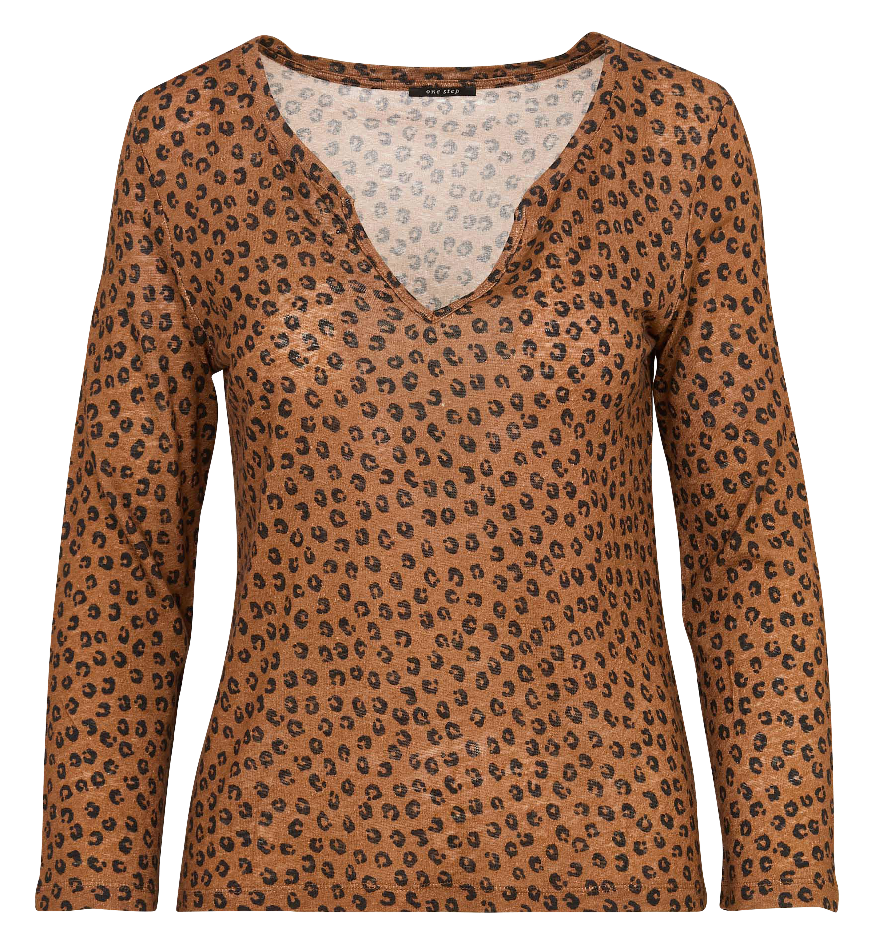 Gestreept wollen T-shirt ONE STEP Bruin