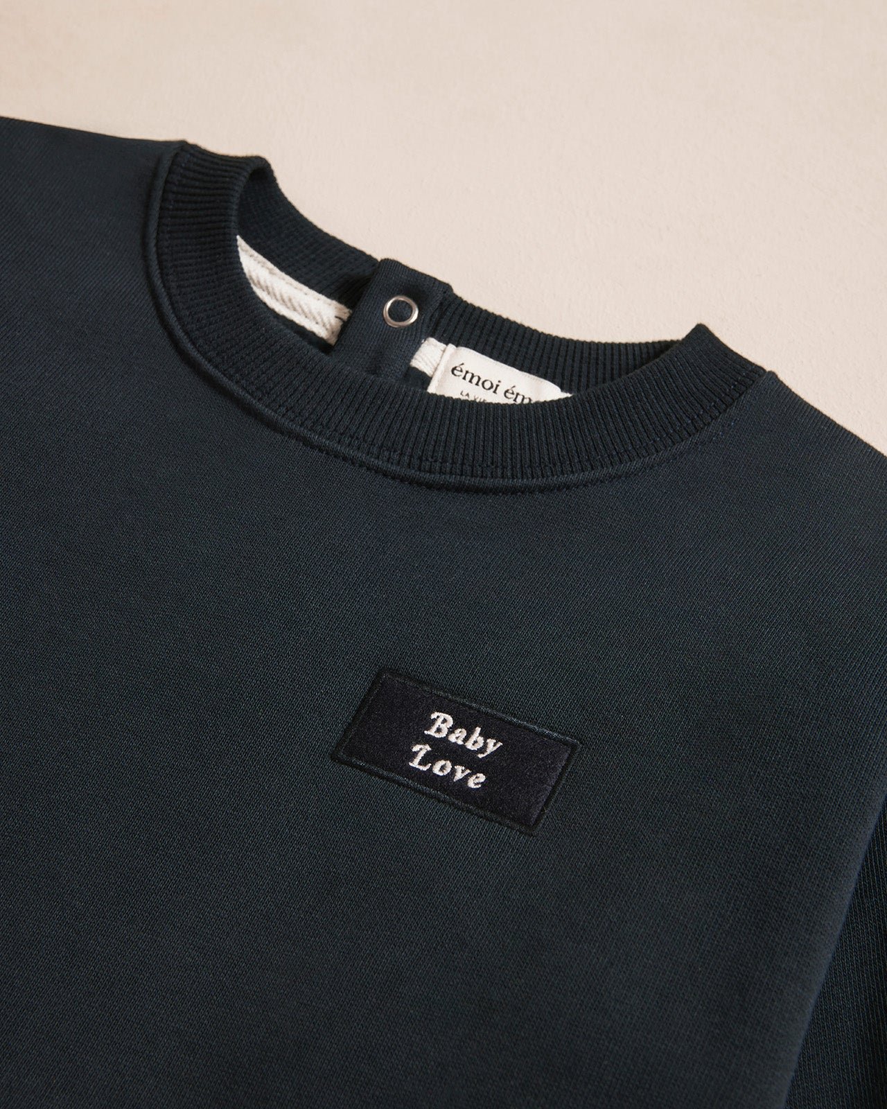 The mini patch baby love organic cotton sweatshirt EMOI EMOI Blue