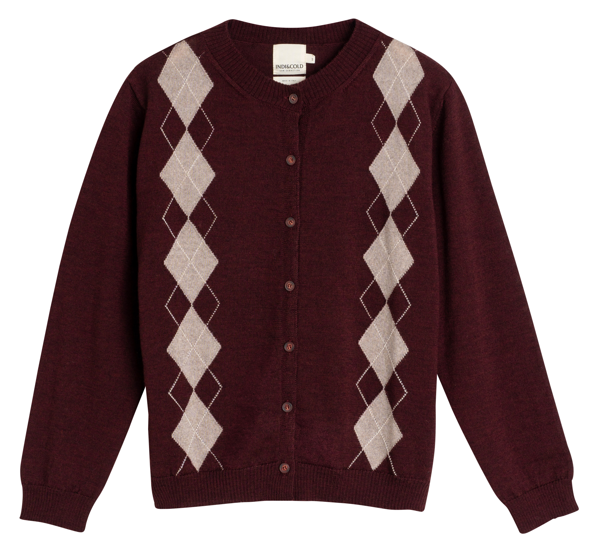 Wool patterned cardigan INDI & COLD Black