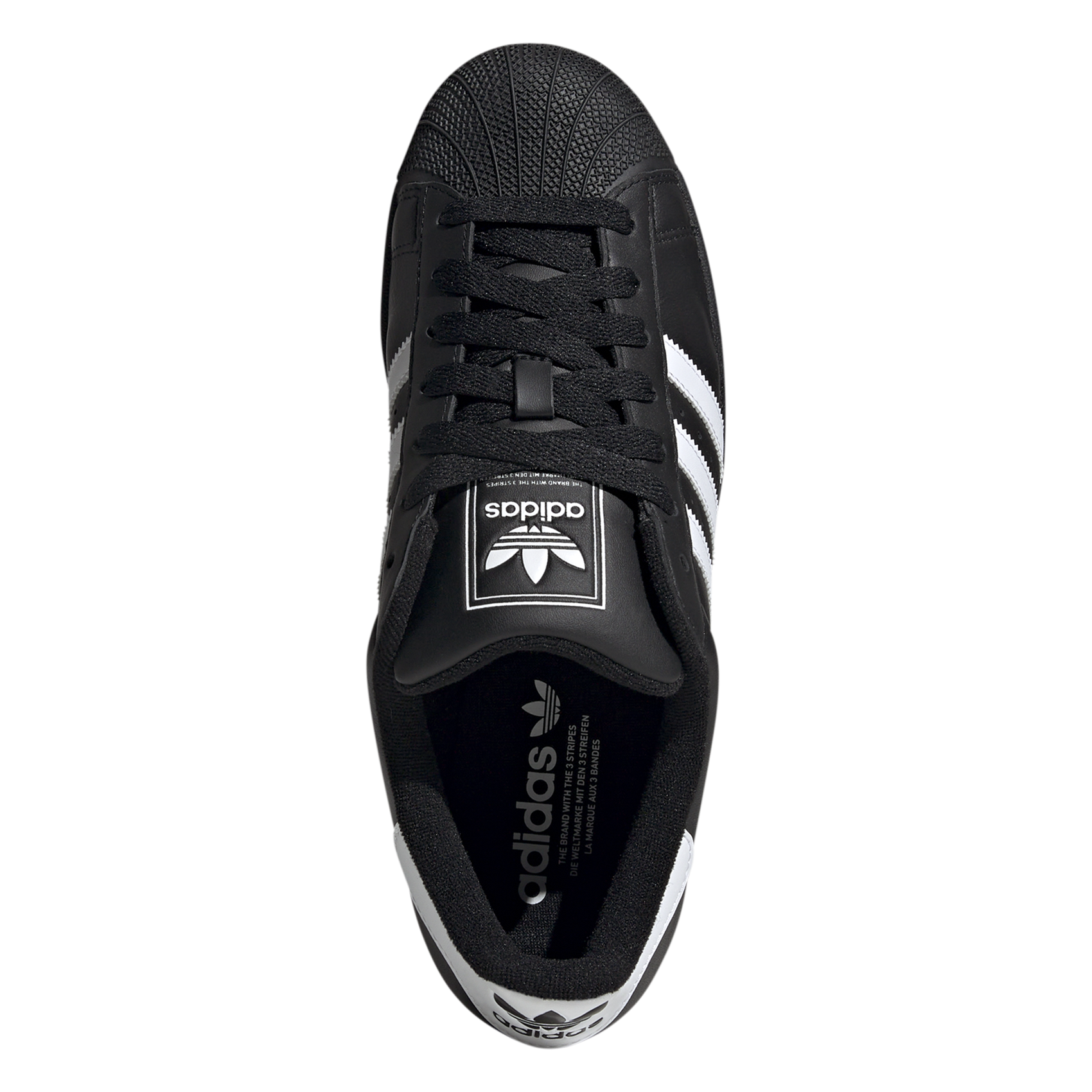 Contrasting leather-effect low-top sneakers ADIDAS Black