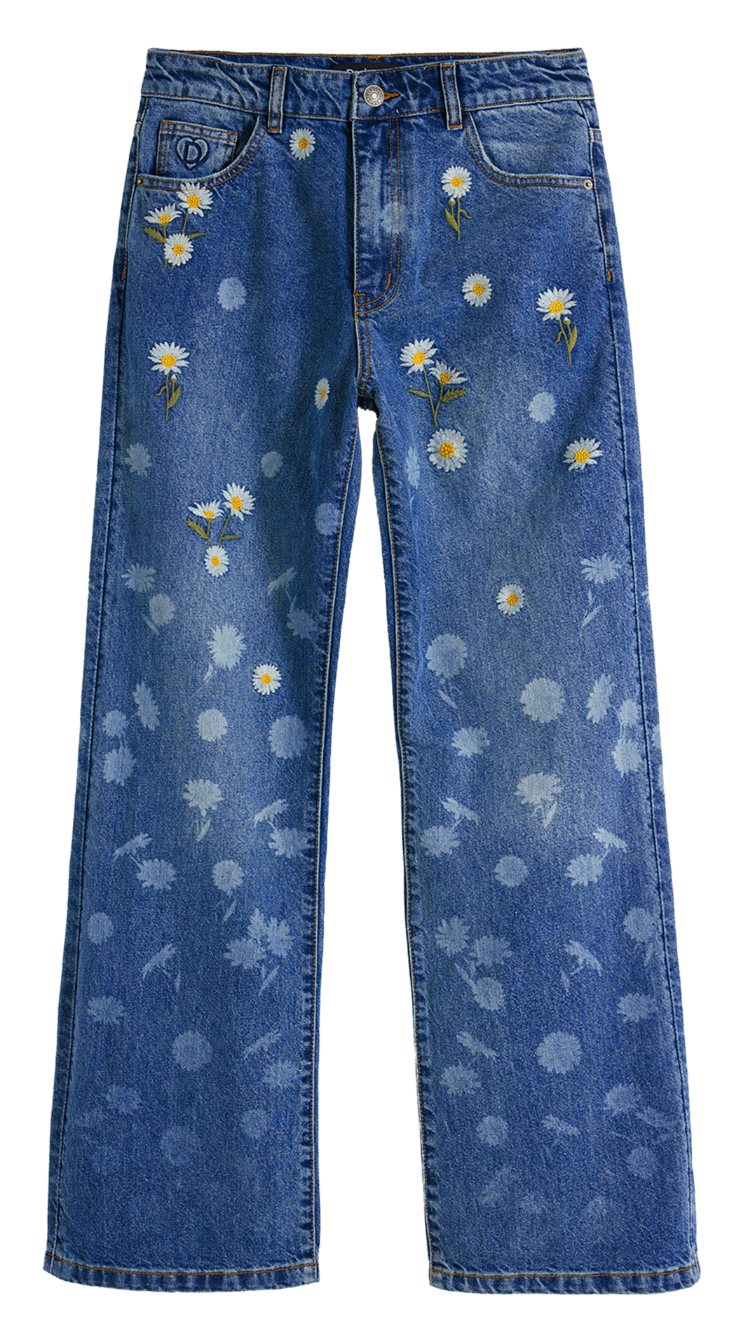 Jean large taille haute à motifs DESIGUAL Bleu