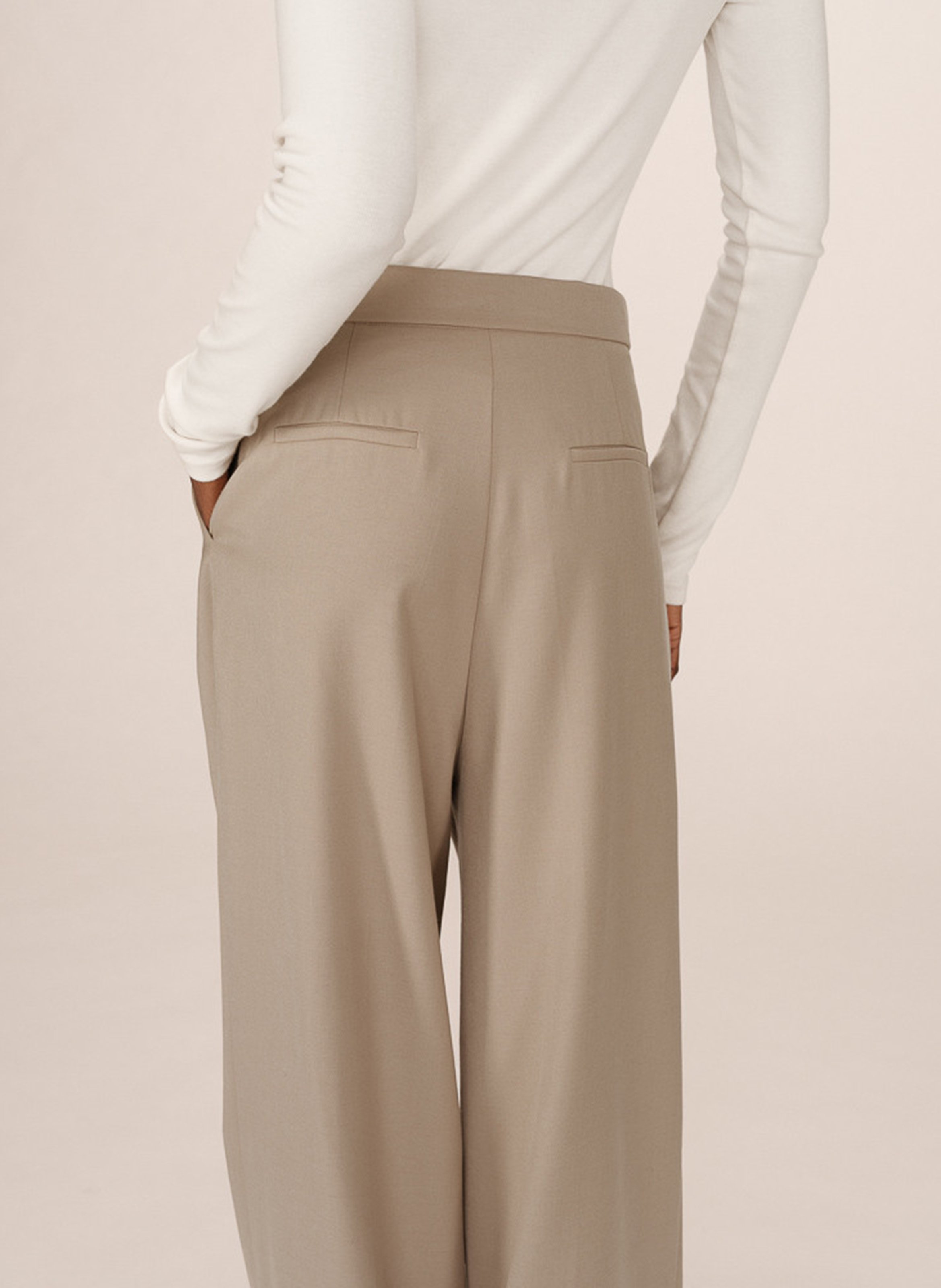 Wijde pantalon met plooien GRACE ET MILA Beige