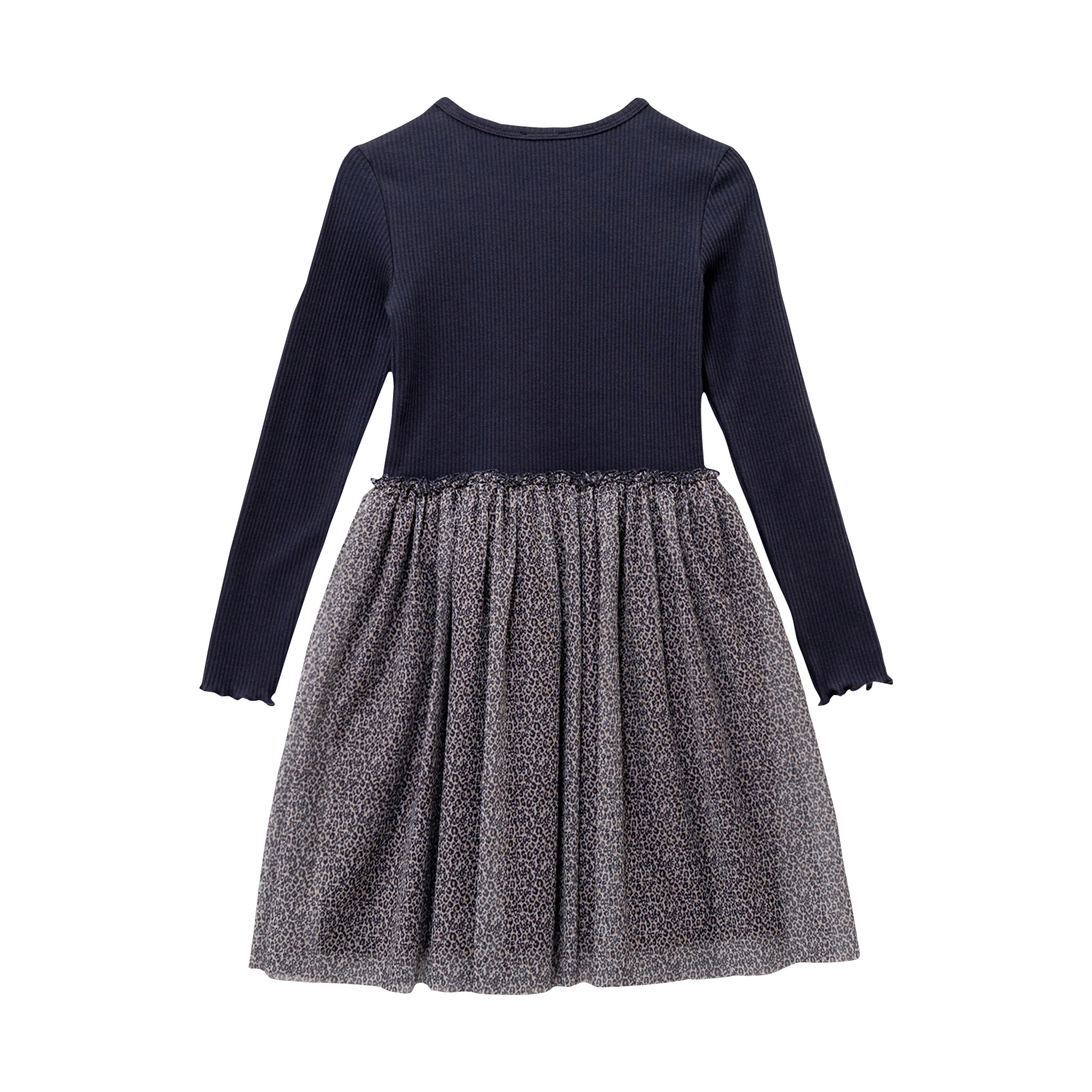 Cotton-blend nightie with round neck Blue