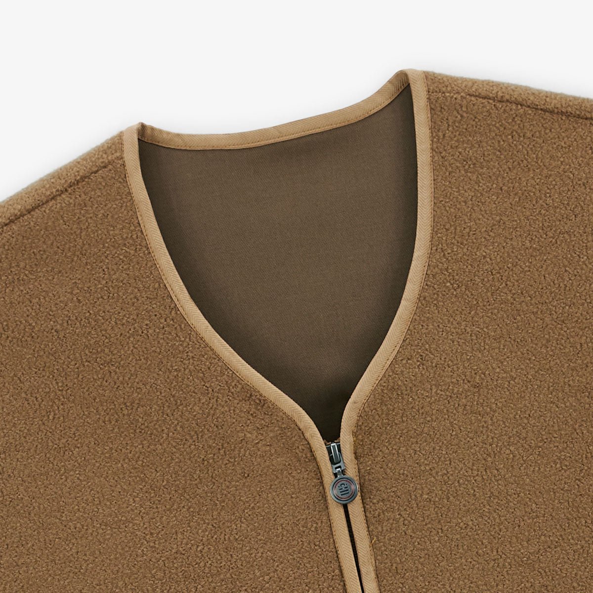 Sleeveless Worker Fleece Jacket SERGE BLANCO Beige