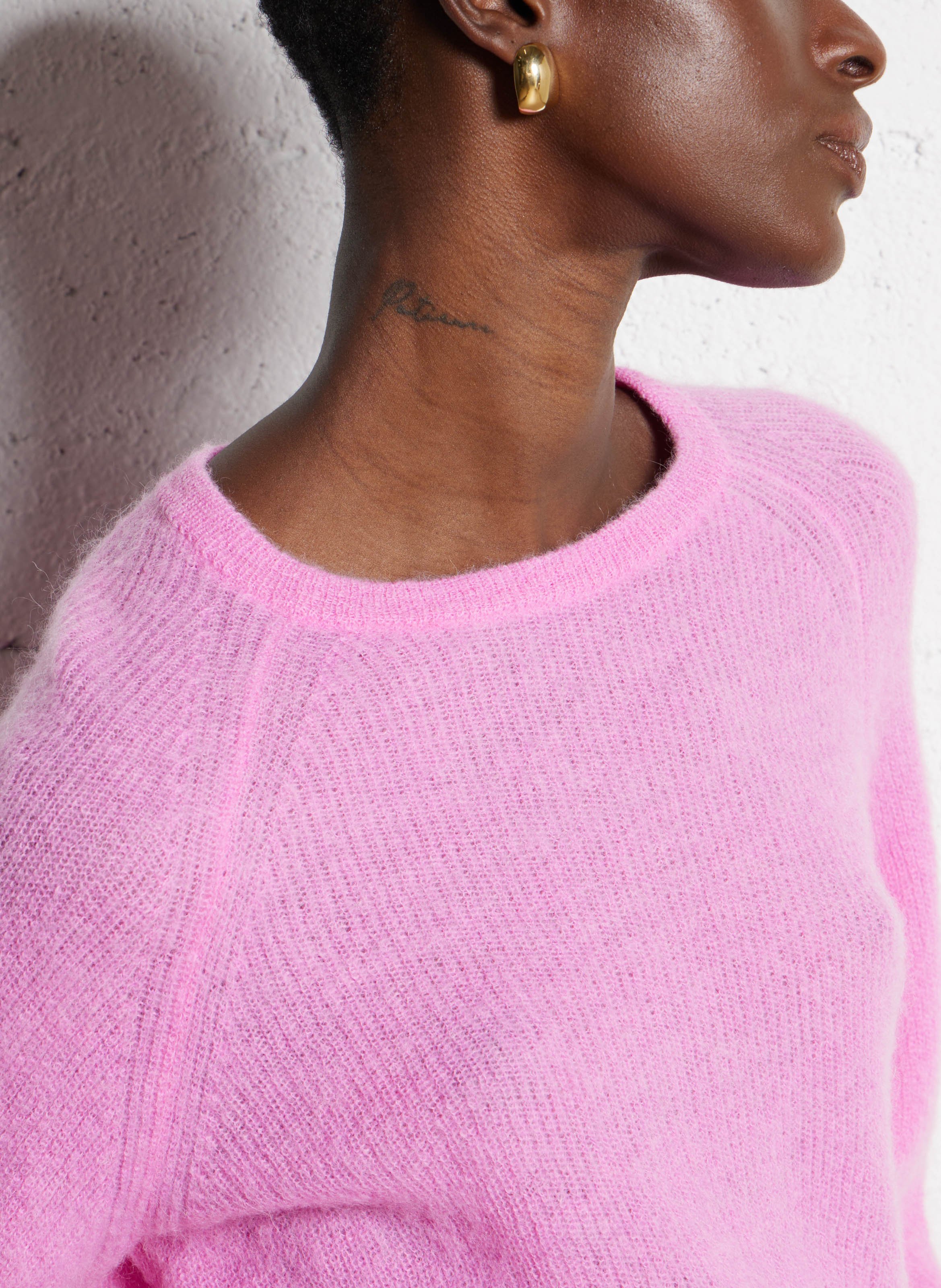 Gerade geschnittener Pullover aus Wollmix DES PETITS HAUTS Rosa