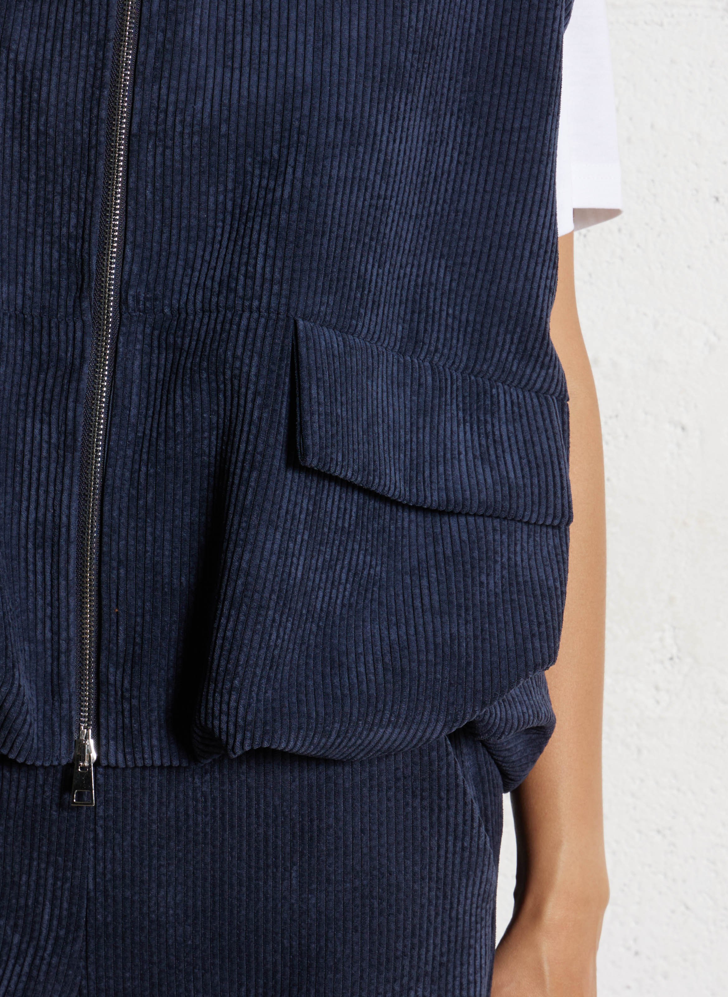 Gilet col rond en velours côtelé IMPERIAL Bleu