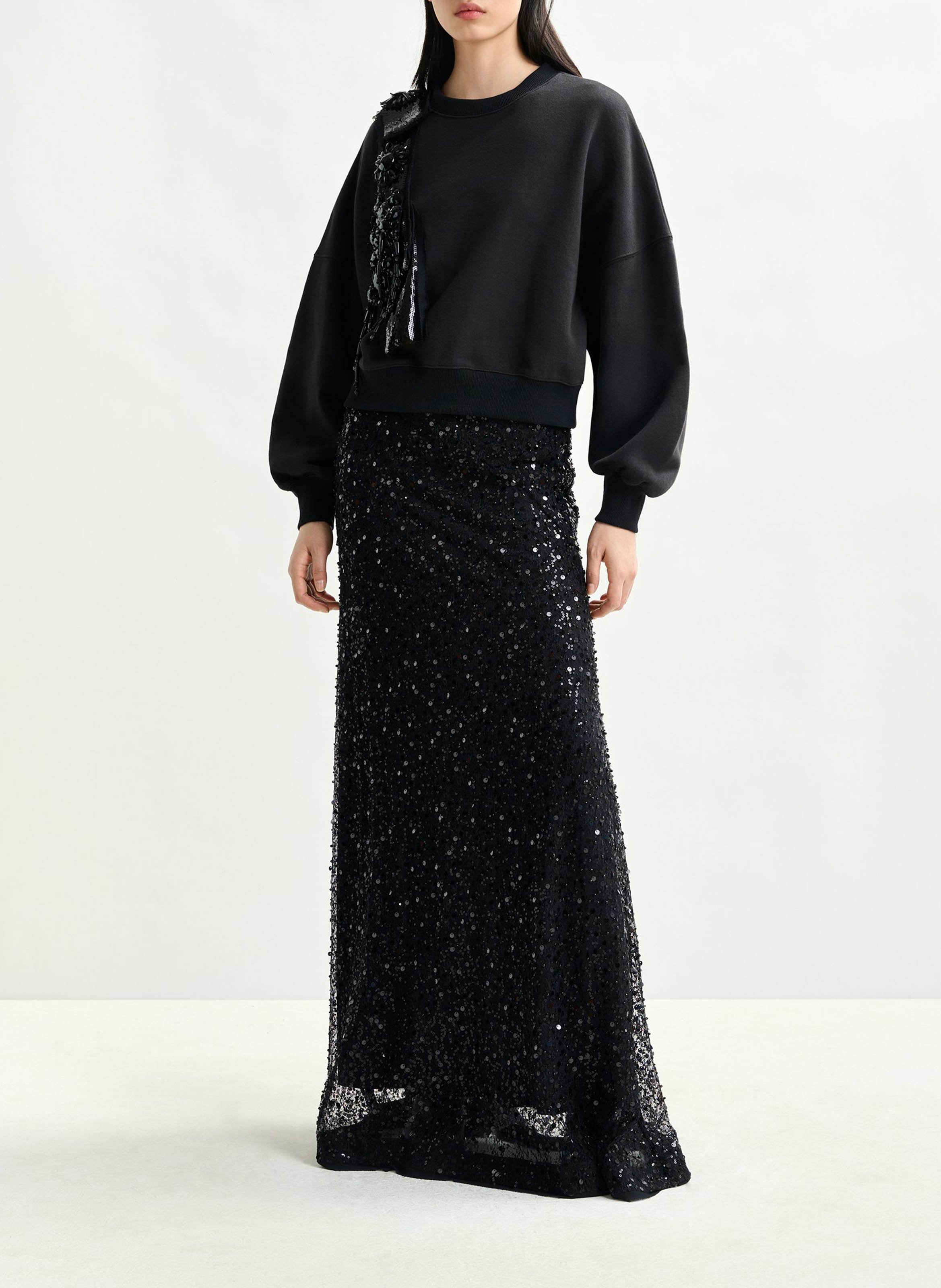 Jupe longue pailletée ESSENTIEL ANTWERP Noir
