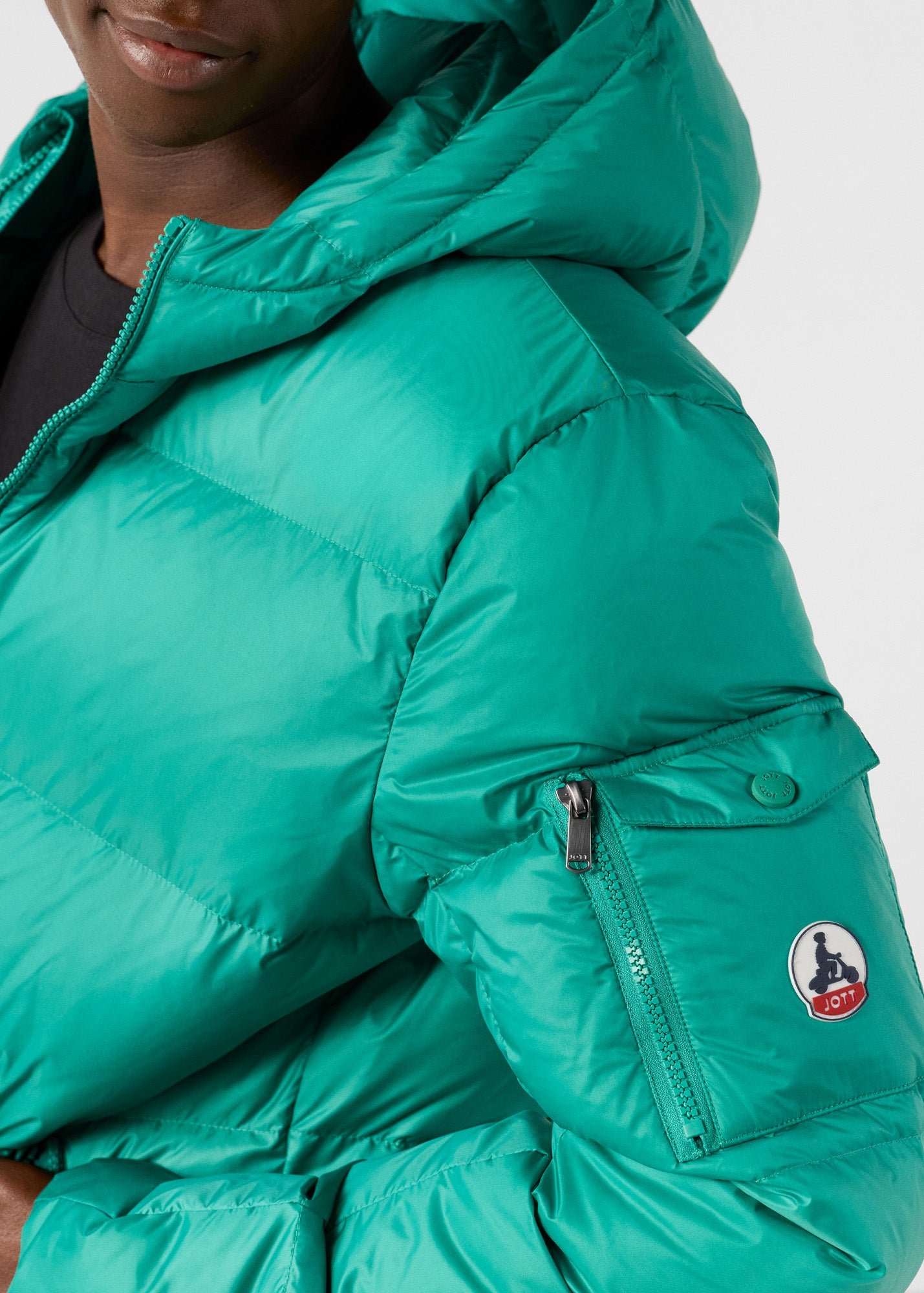 Java hooded puffer jacket for extreme cold JOTT Green