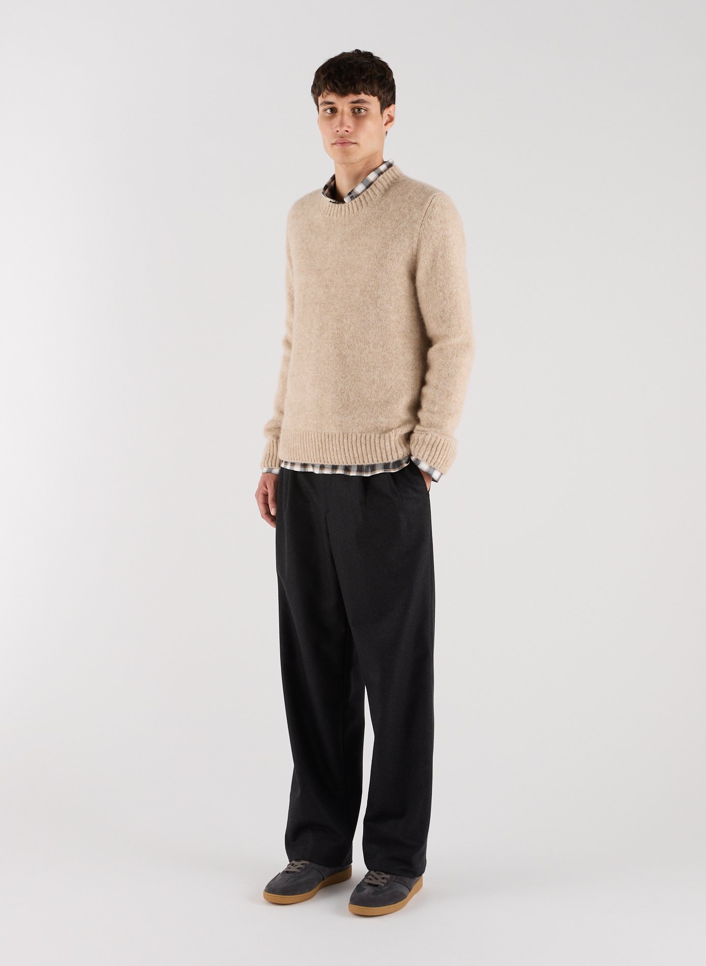 Rundhalspullover aus Alpaka-Mix SAISON 1865 Braun