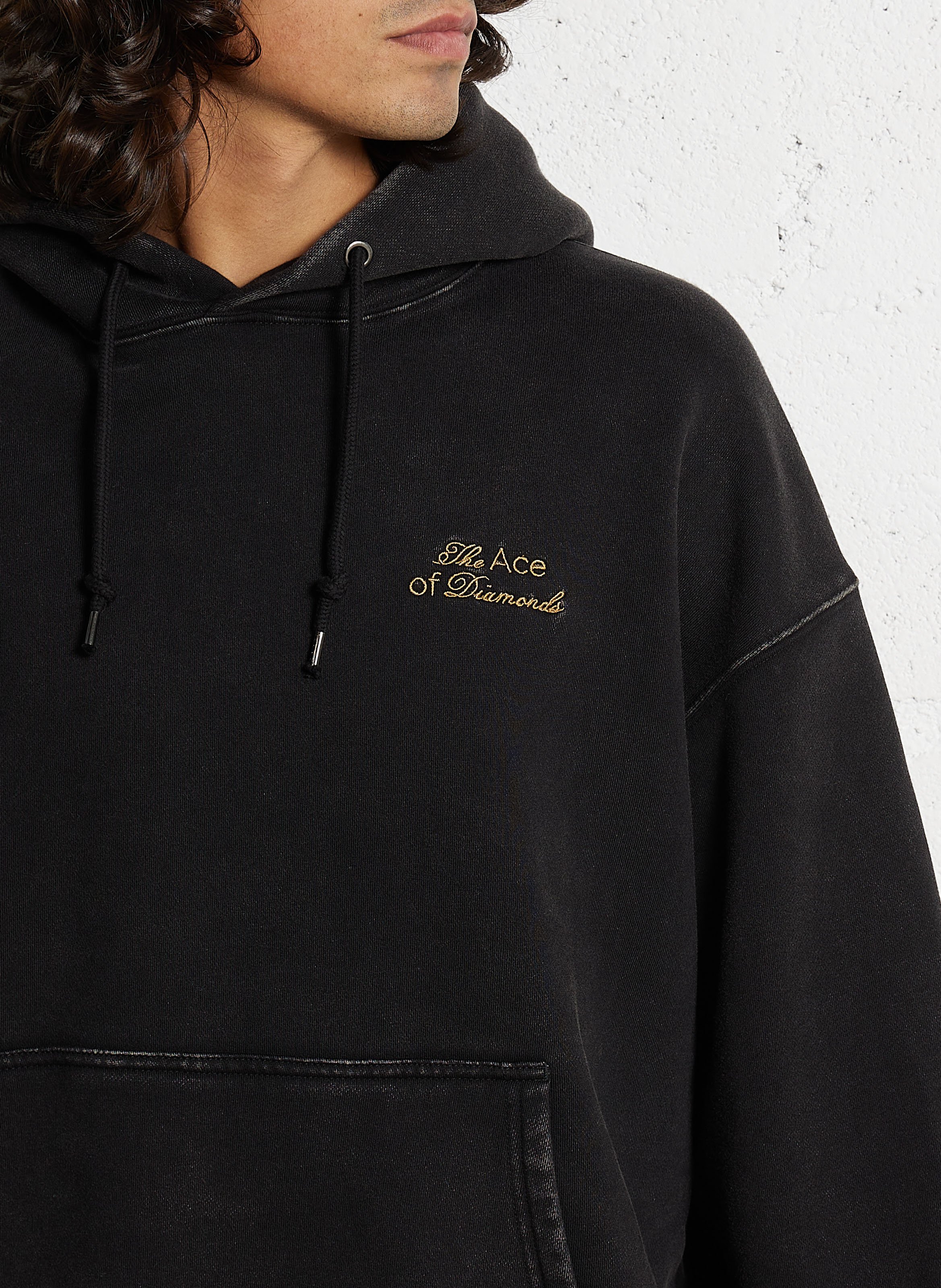 Sweat oversize à capuche en coton mélangé SOLID Noir