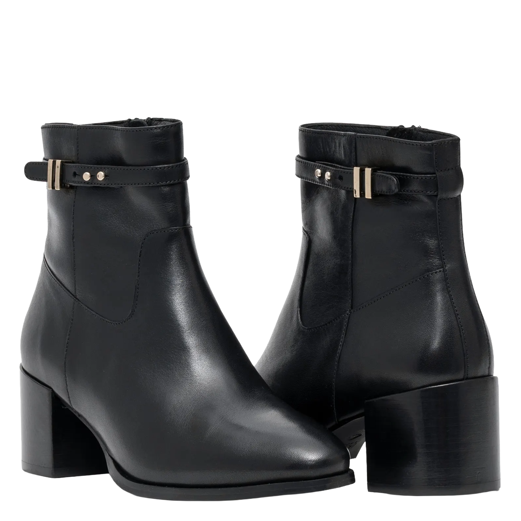 Bottines à talons en cuir BOCAGE Noir