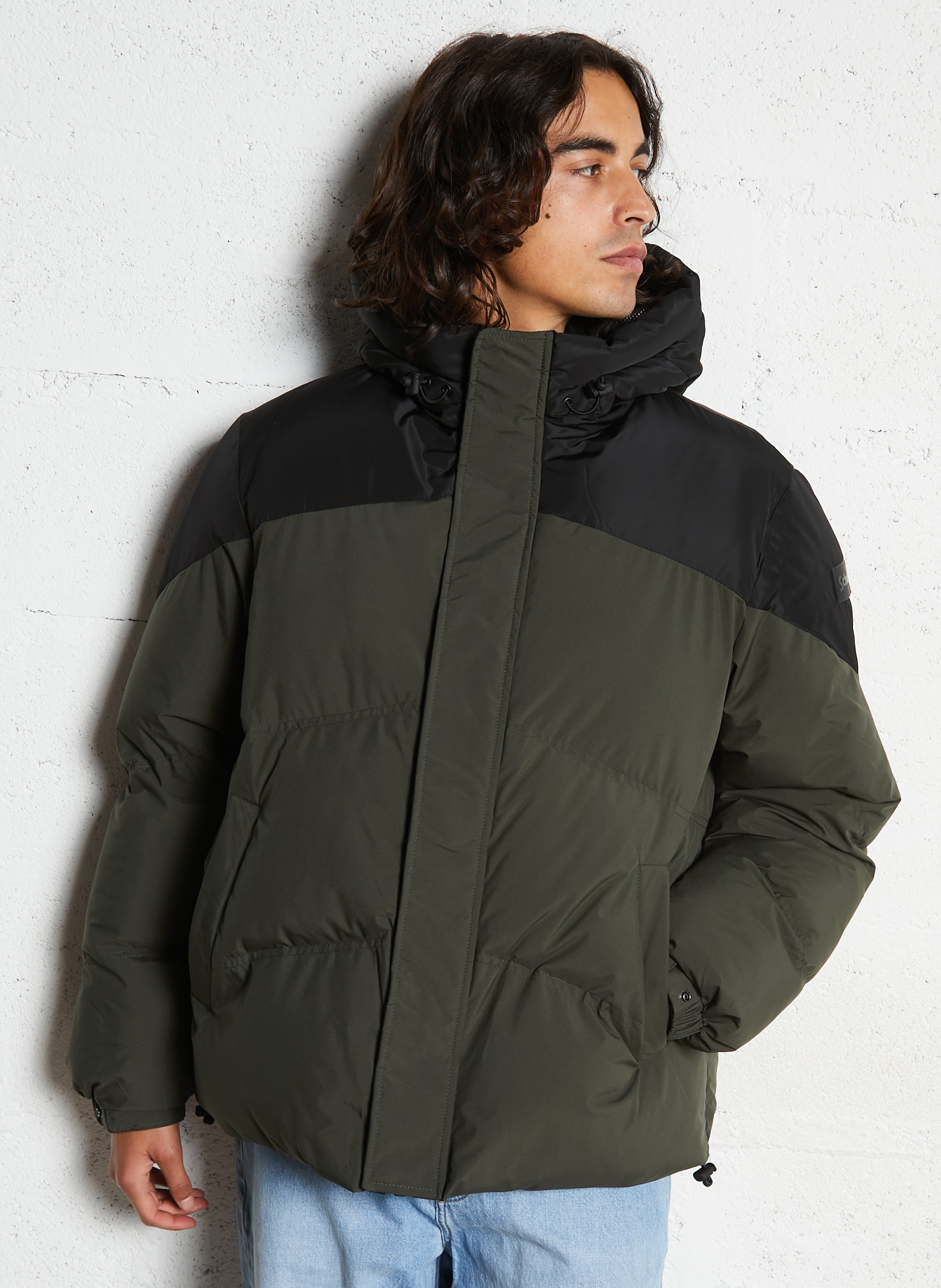 Doudoune matelassée avec capuche SCHOTT Noir