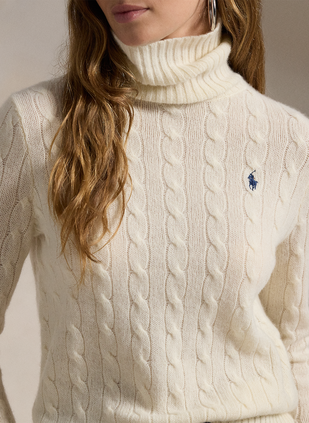 Pull col roulé en laine et cachemire POLO RALPH LAUREN Blanc