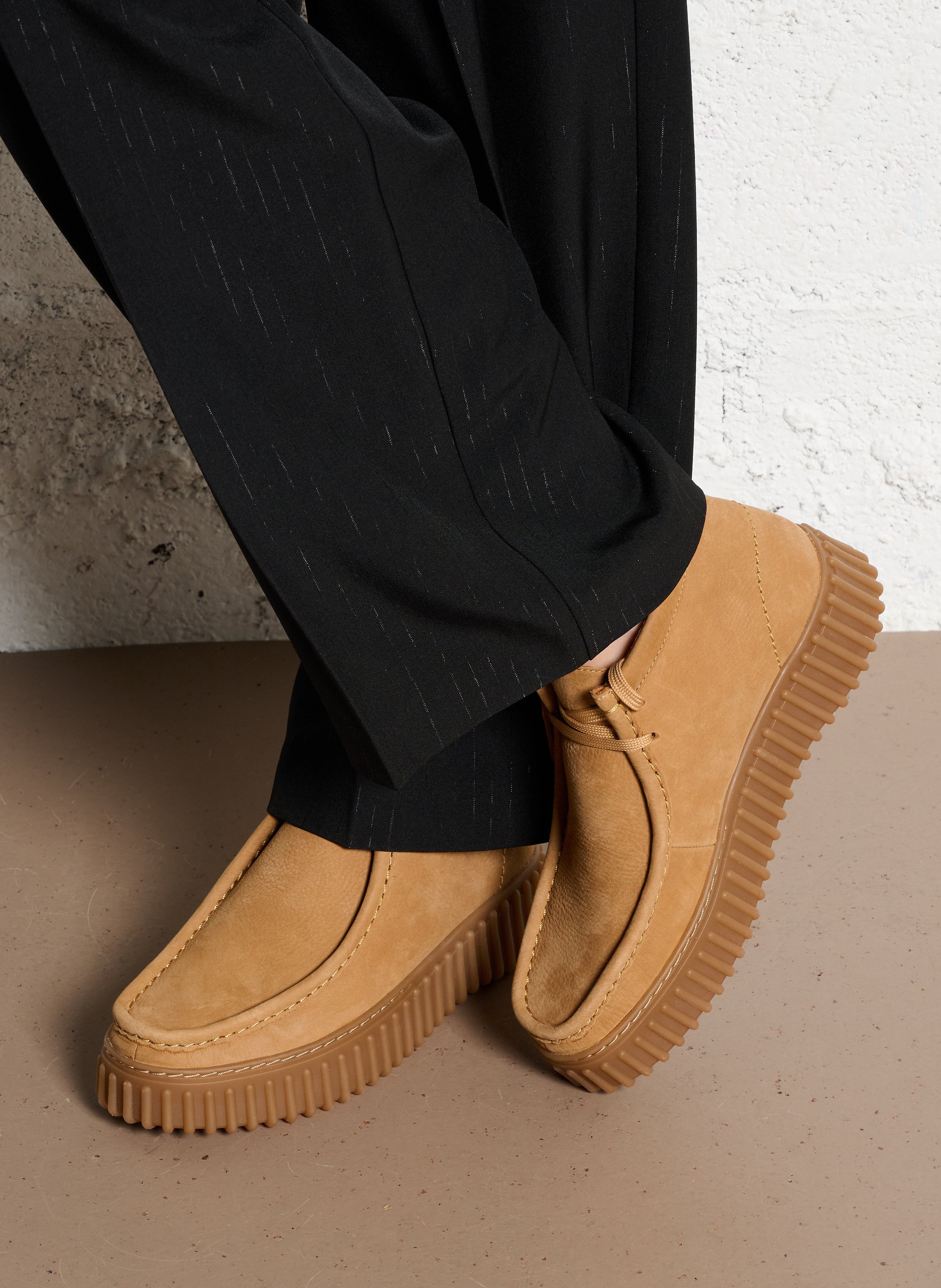 Leren plateau-derbies CLARKS Beige