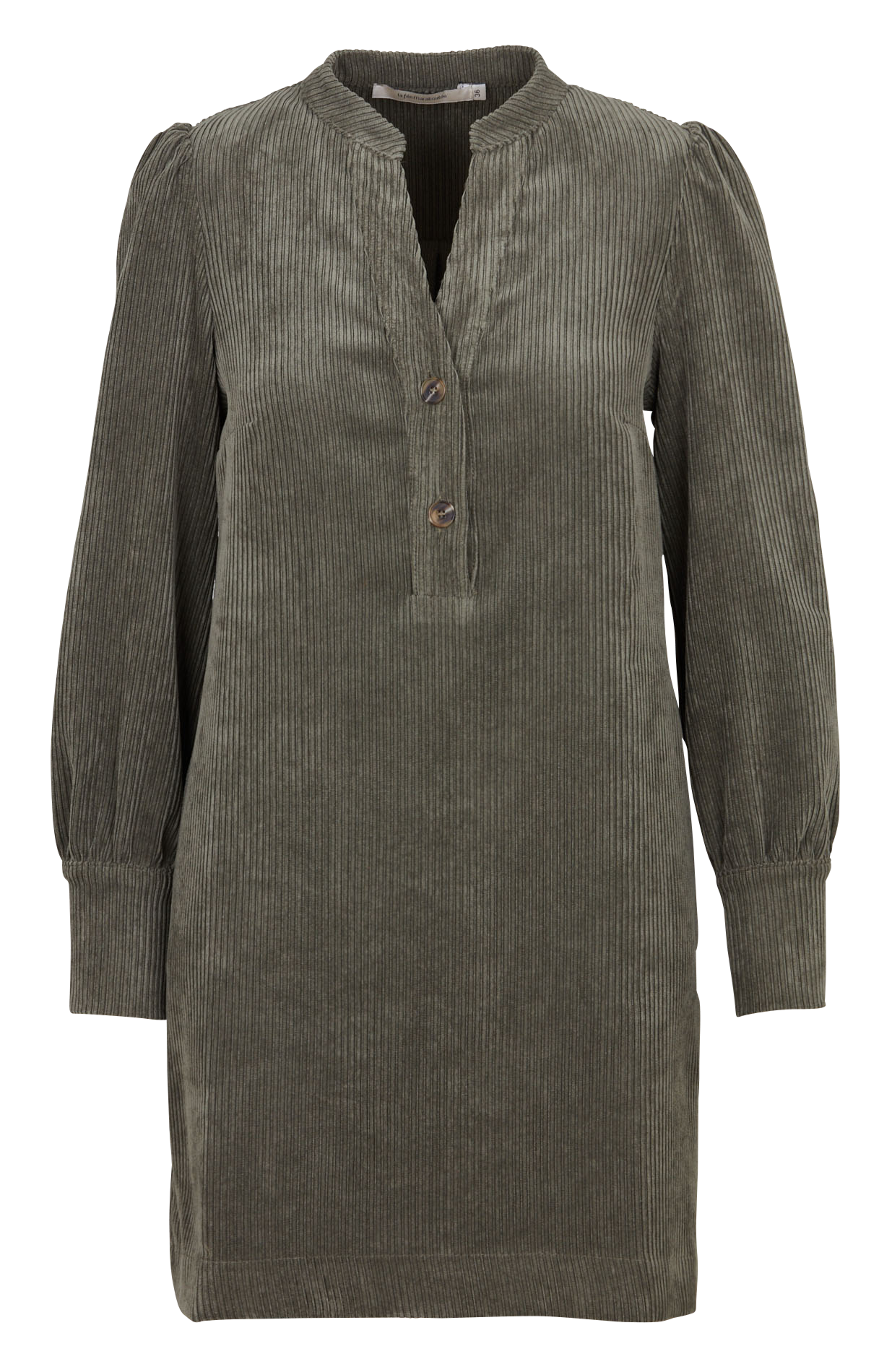 Short straight dress with Grandad collar LA FEE MARABOUTEE Green