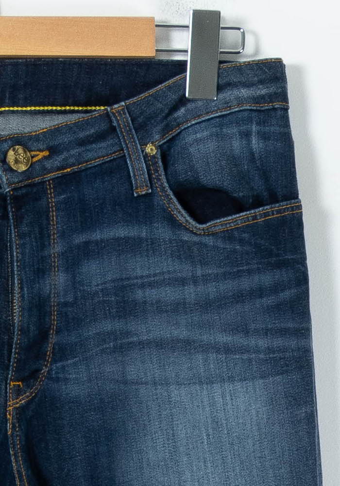 Cropped slim jeans with studs LEE - Seconde Main Blue