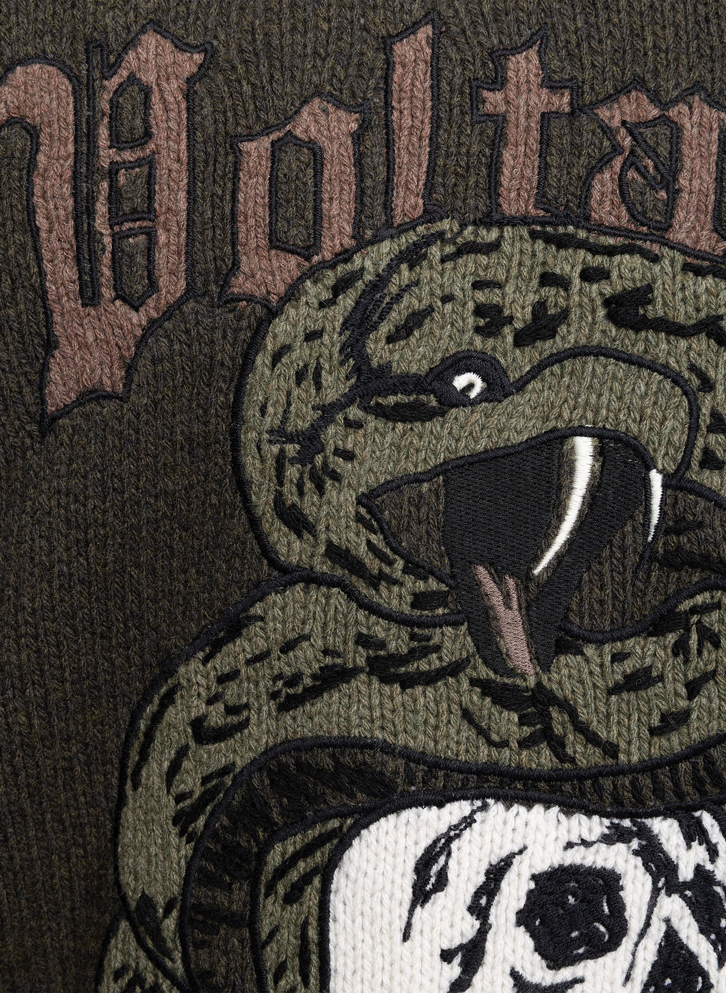 Straight round neck sweater embroidered in merino wool ZADIG&VOLTAIRE Green