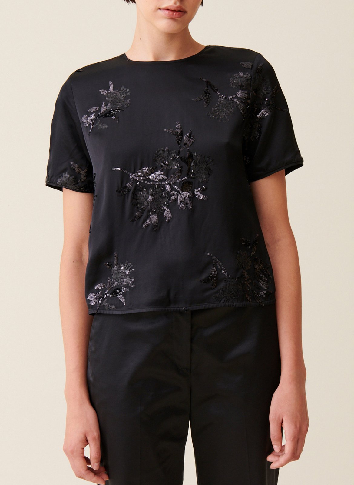 Top droit col rond CLAUDIE PIERLOT Noir