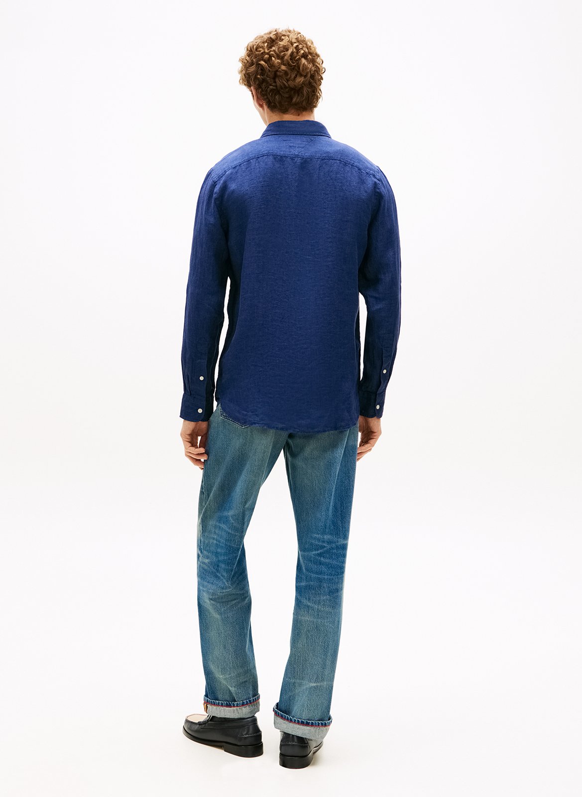 Gerade geschnittenes Leinenhemd TOMMY HILFIGER Blau