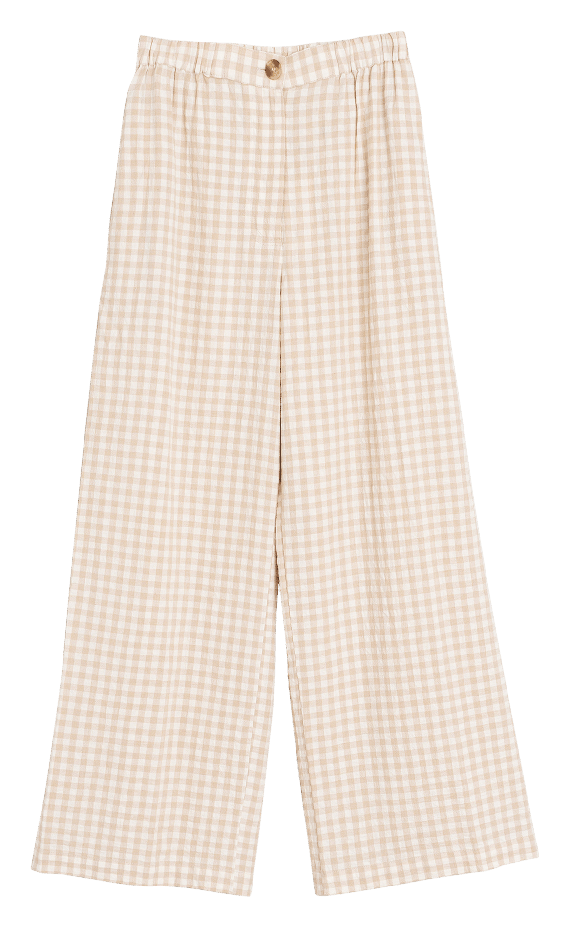 Wide leg cotton checked trousers INDI & COLD Beige