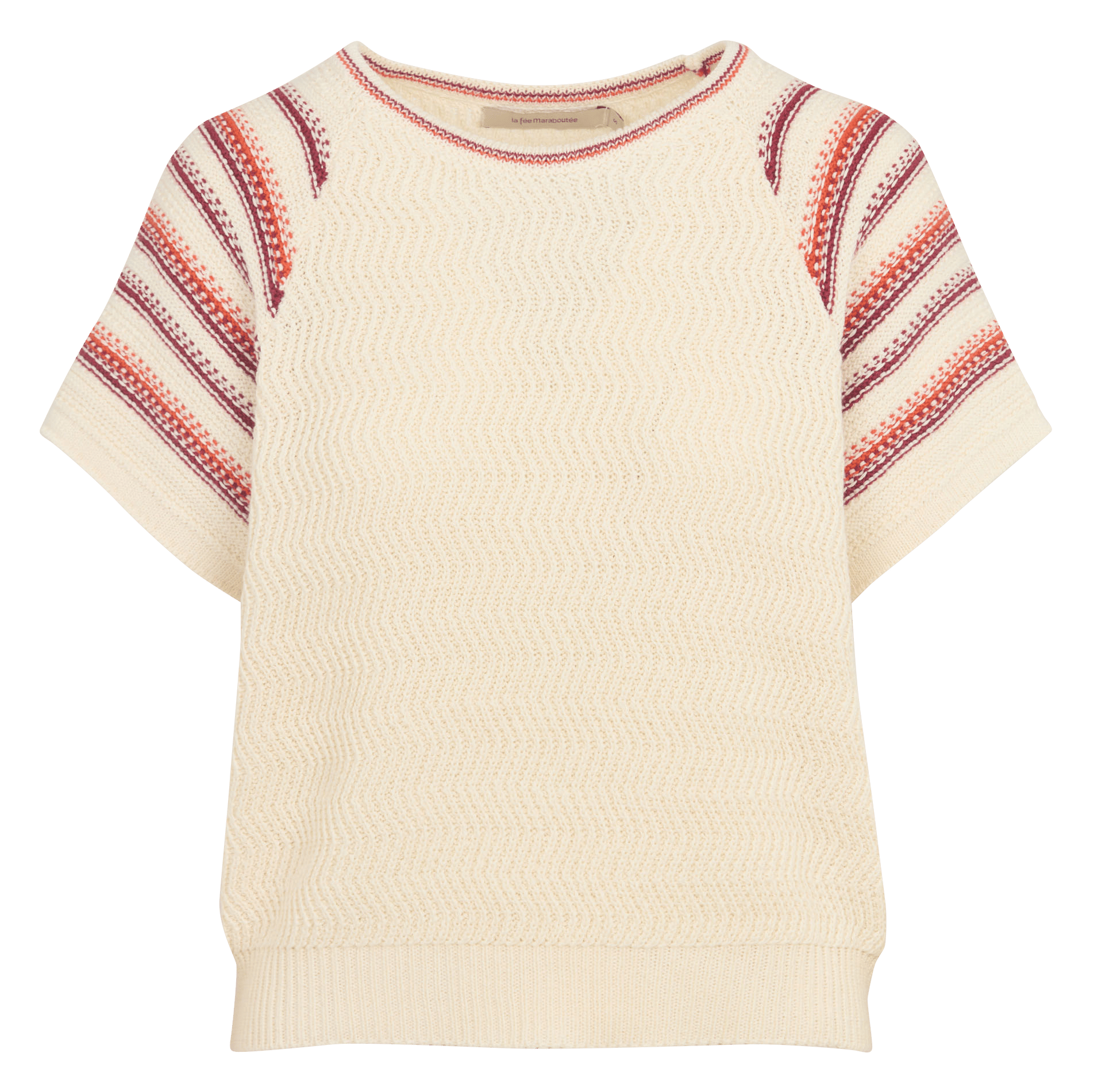 Kort gestreept gebreid truitje LA FEE MARABOUTEE Bruin