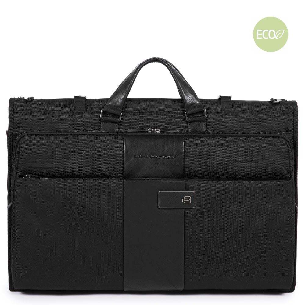 Travel garment bag to hang in recycled fabric PIQUADRO Black