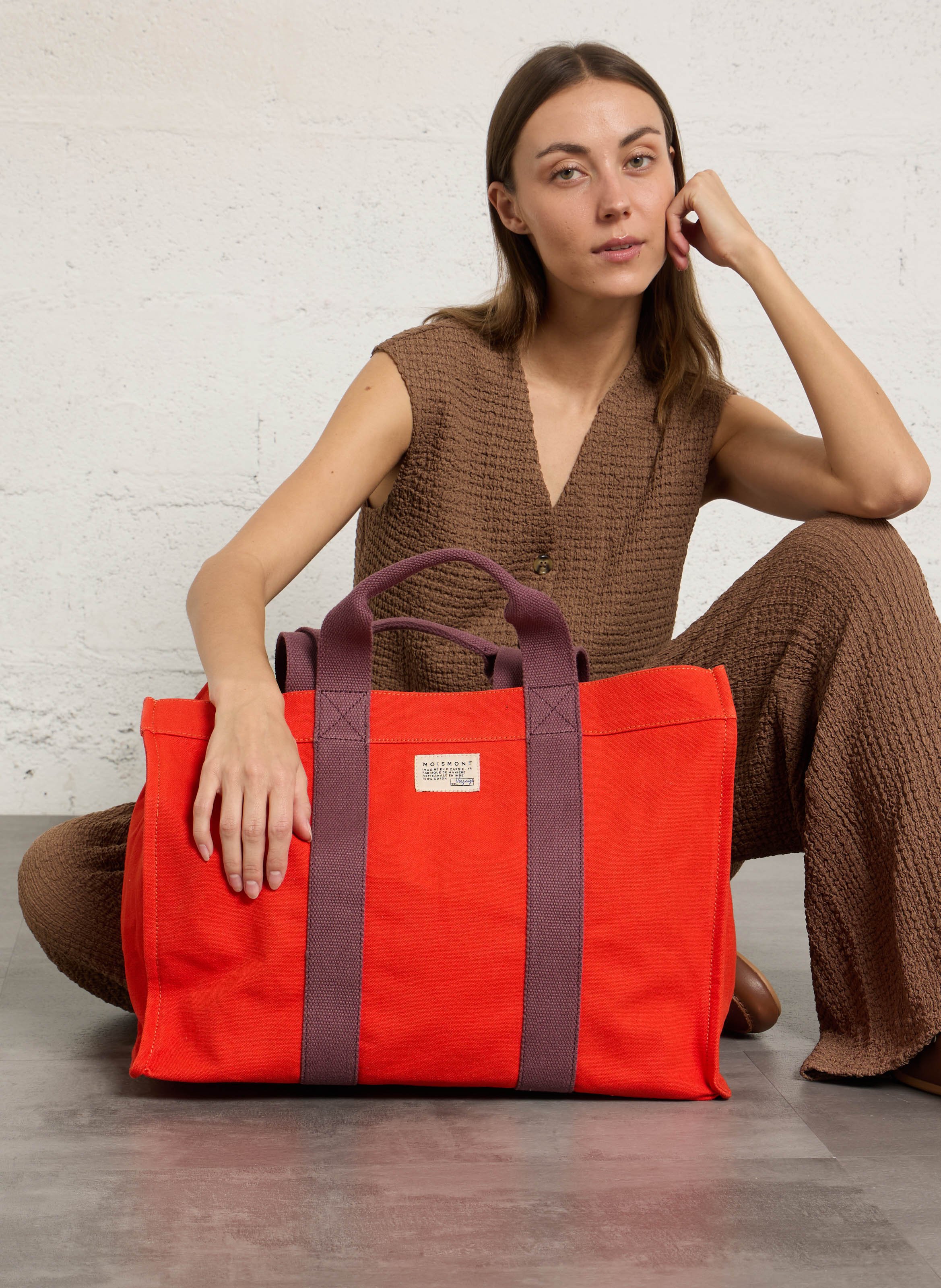 Sac cabas en coton MOISMONT Rouge