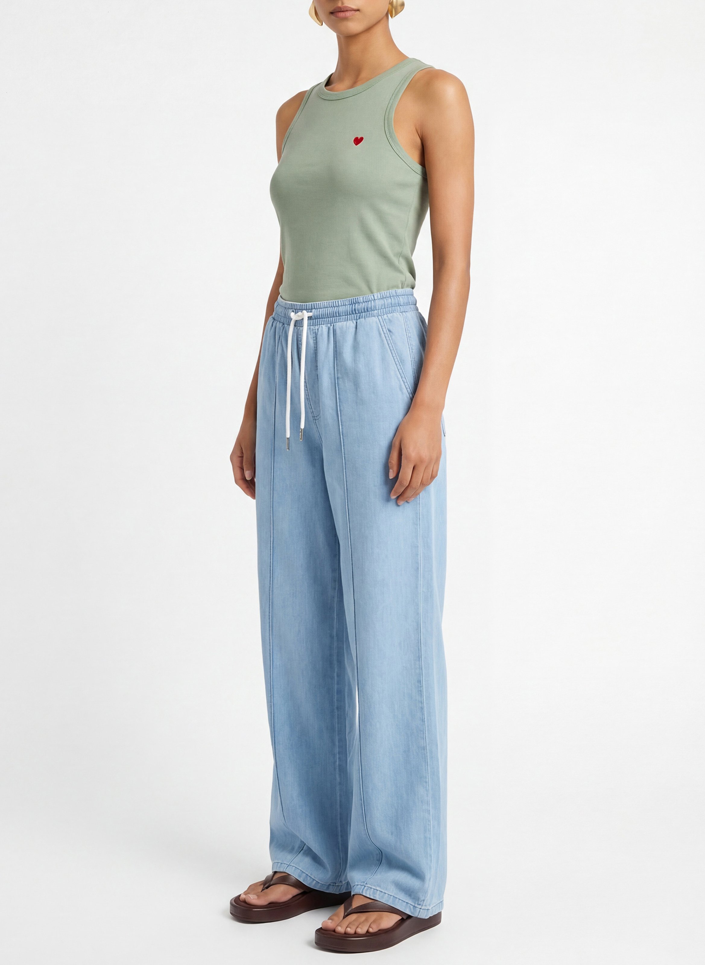 Débardeur col rond en coton KOOKAI Vert