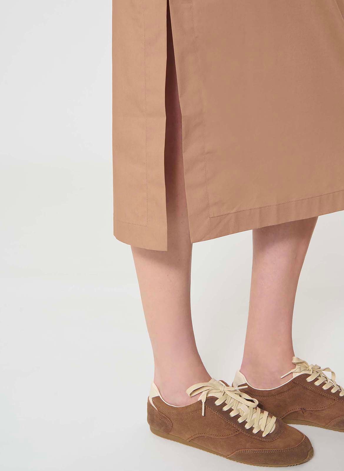 Robe midi droite en coton TARA JARMON Marron