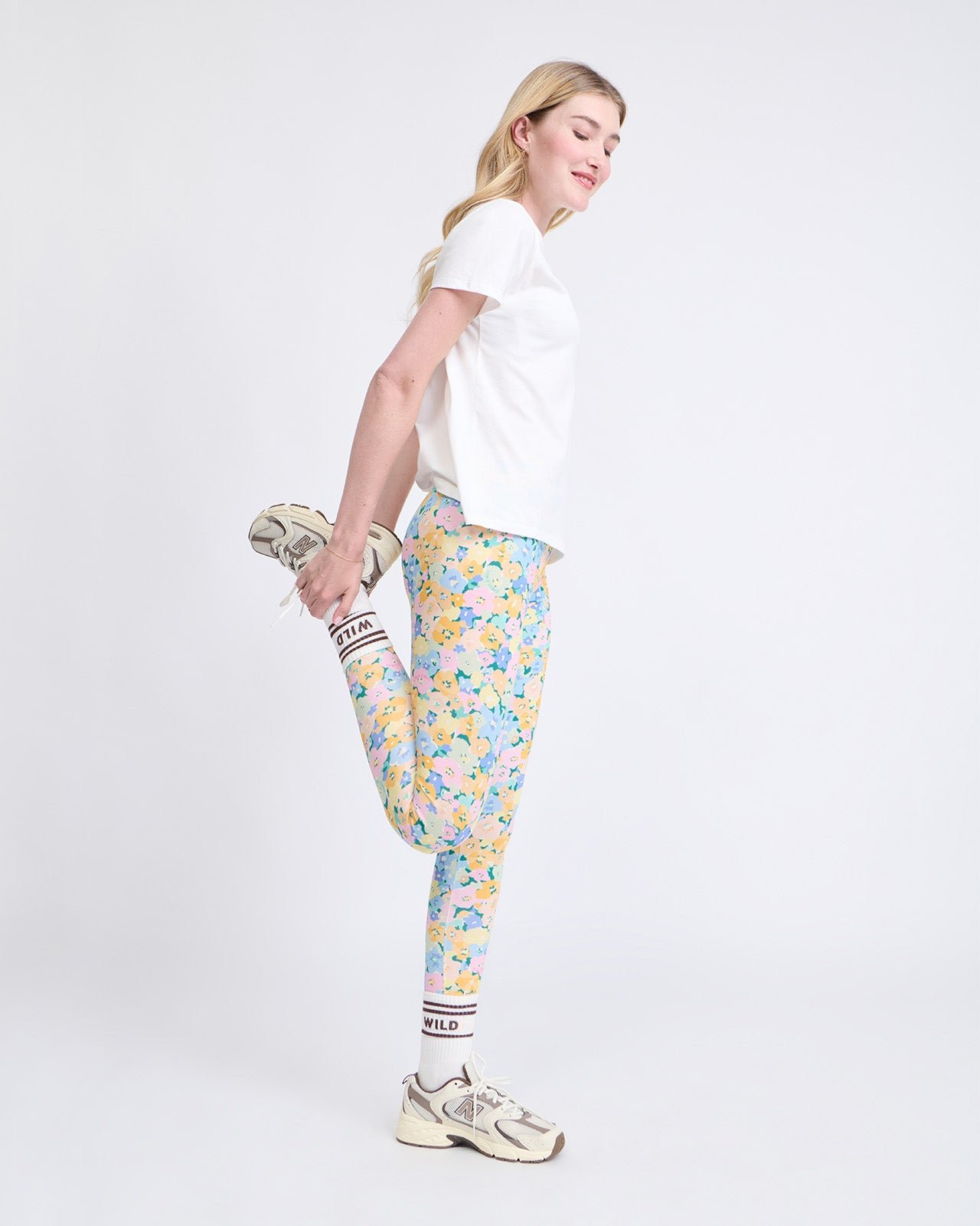 Legging en coton bio imprimé fleuri EMOI EMOI Multicolore