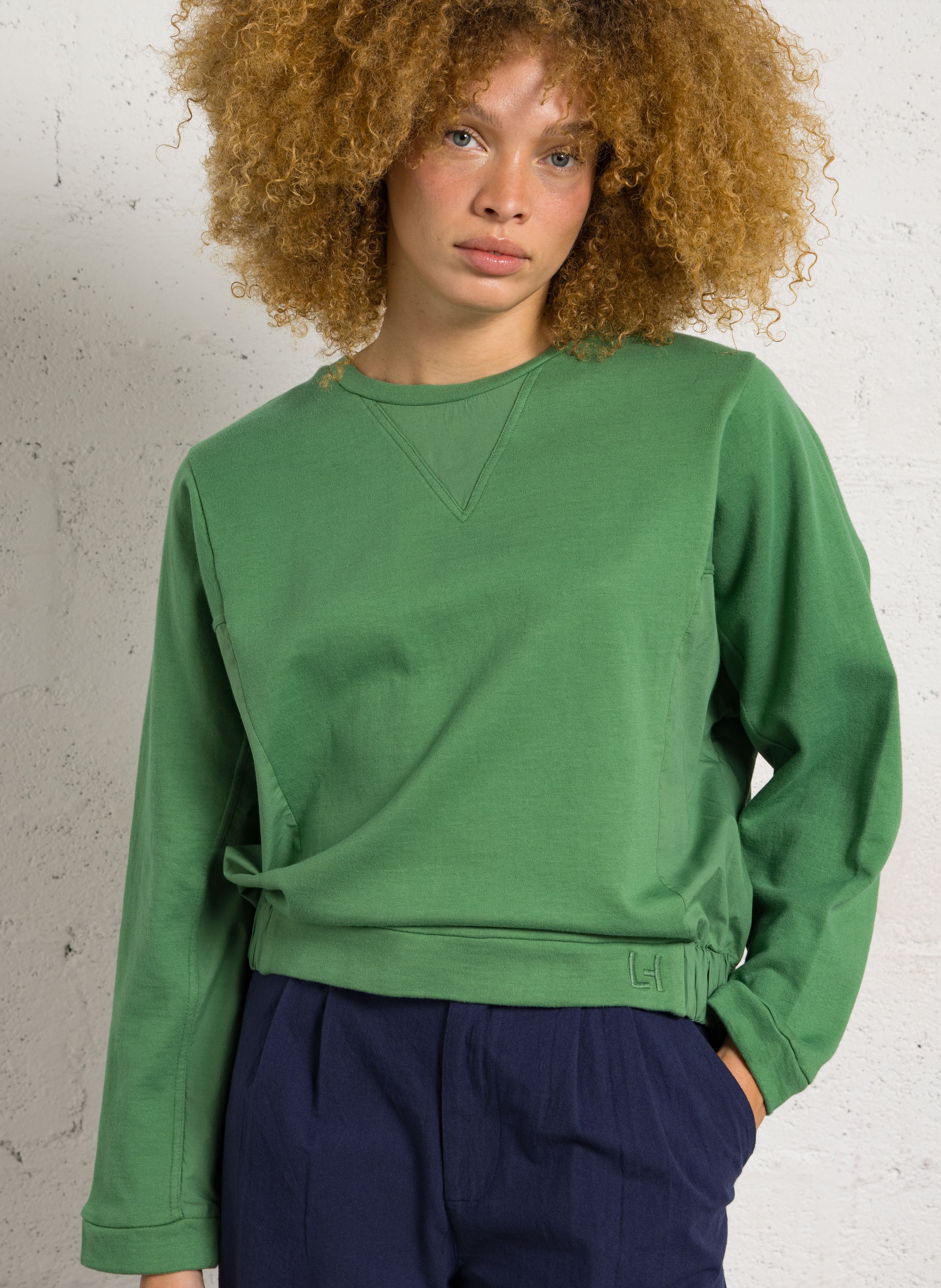 Sweat oversize en coton bio mélangé LEON & HARPER Vert