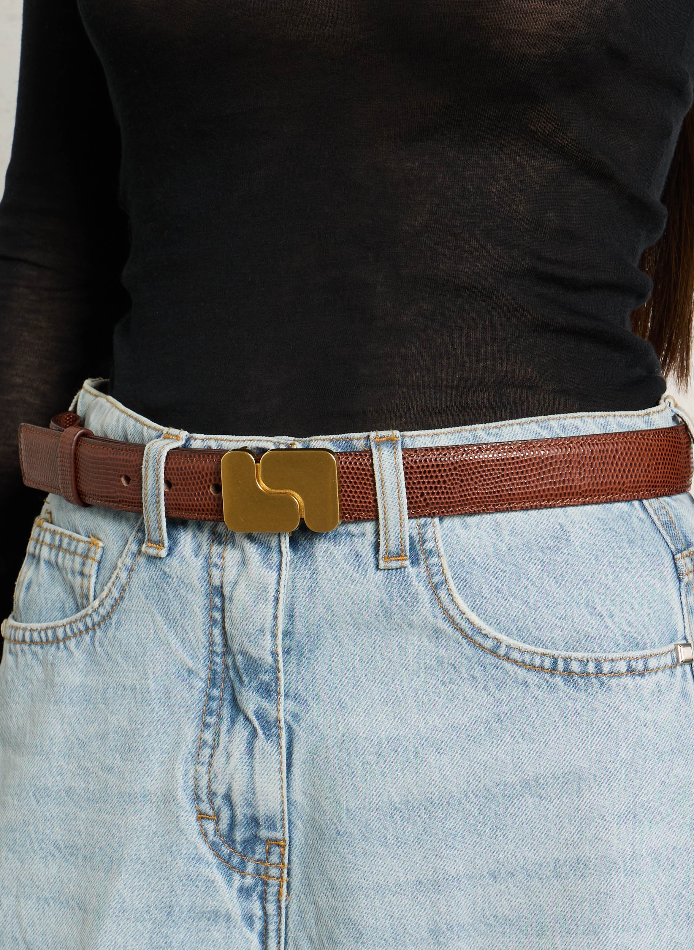 - Buckle closure. - Width: 3 cm.  SOEUR Brown