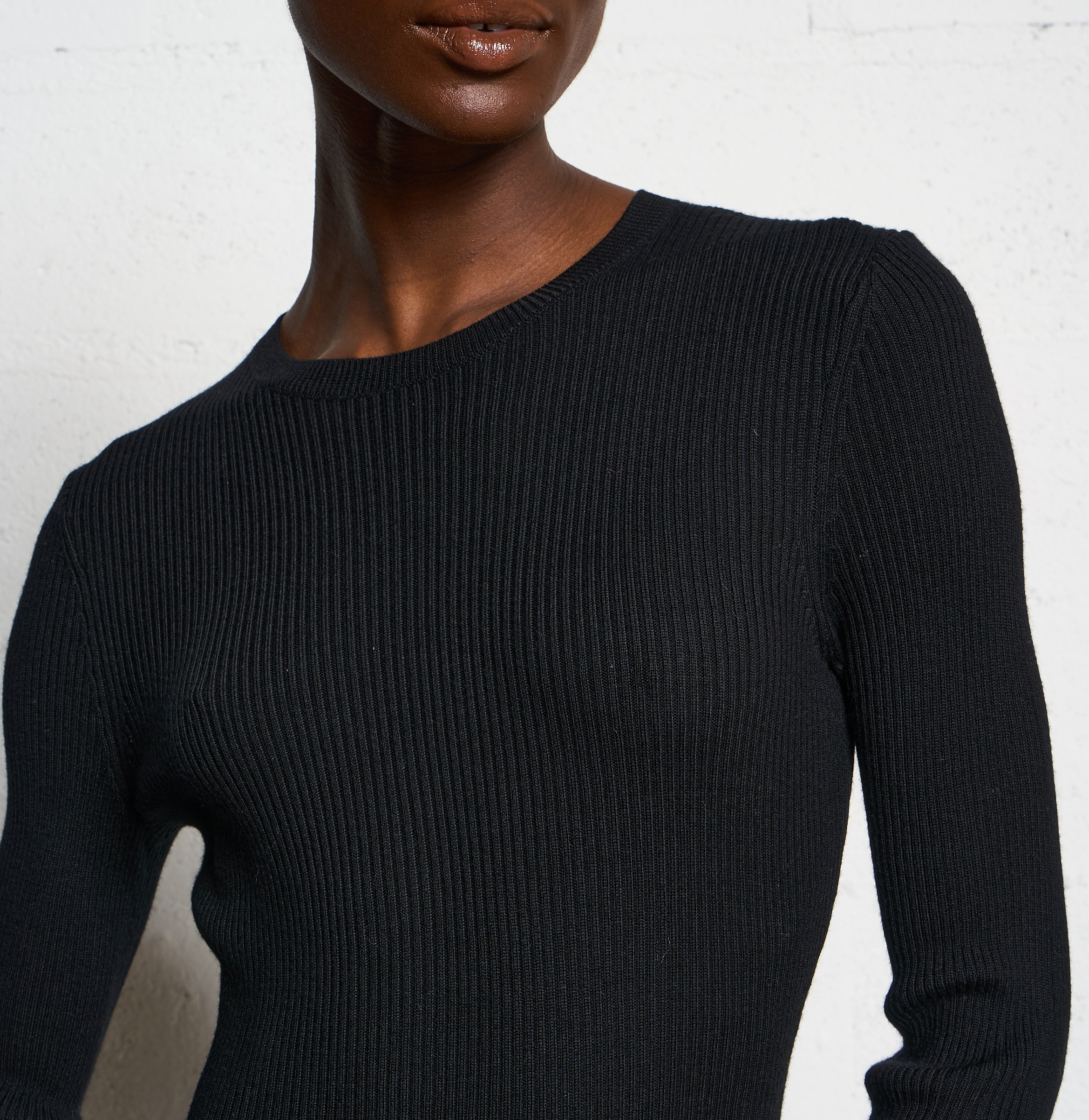 Maxikleid aus Wolle mit Rundhalsausschnitt FROM FUTURE Schwarz