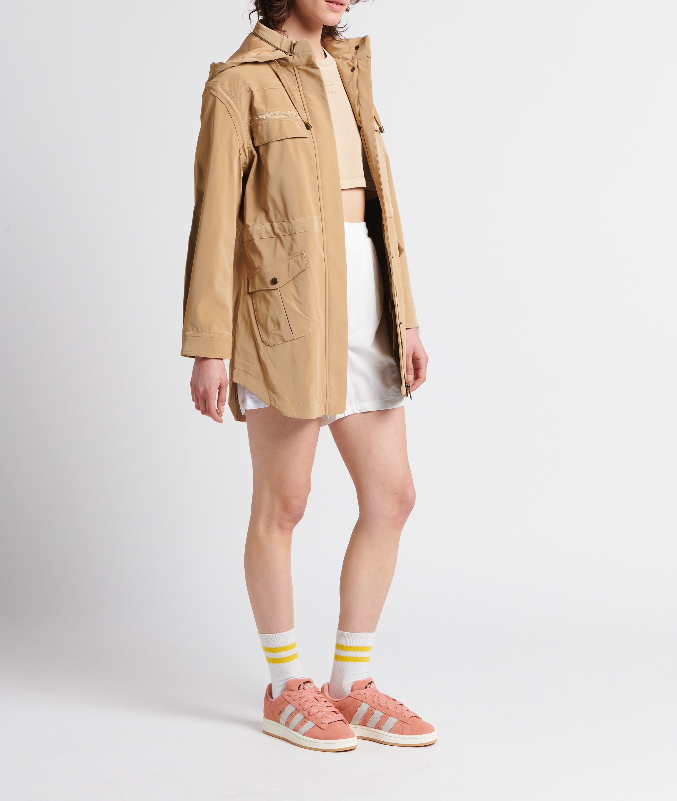 Screen-printed sports shorts ADIDAS White