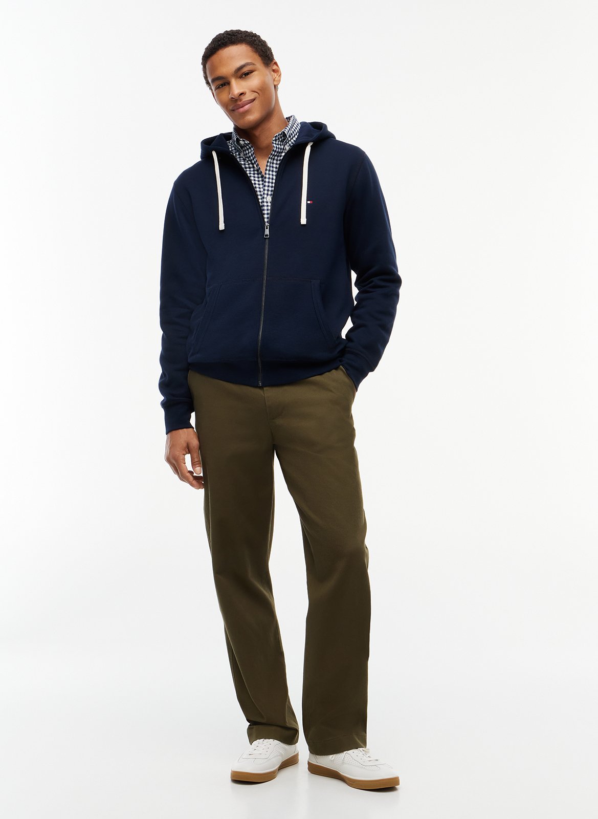 Kapuzensweatshirt aus Baumwoll-Mix mit Reißverschluss | Blau TOMMY HILFIGER Herren